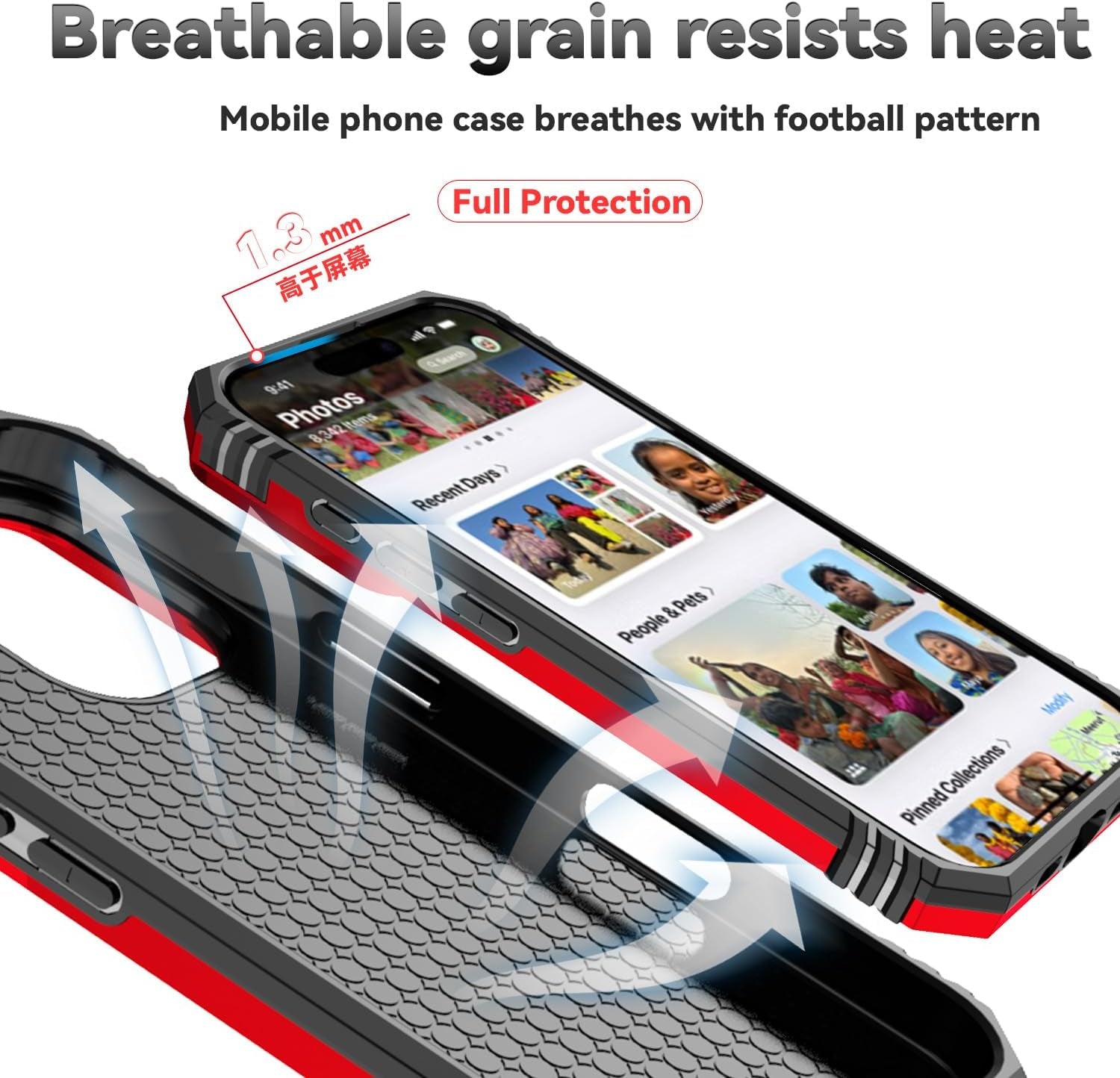 Phone Case for Iphone 16 Case with HD Screen Protector & Slide Camera Cover & Rotated Ring Kickstand, [Military-Grade] Phone Case for Iphone 16 6.1", Red