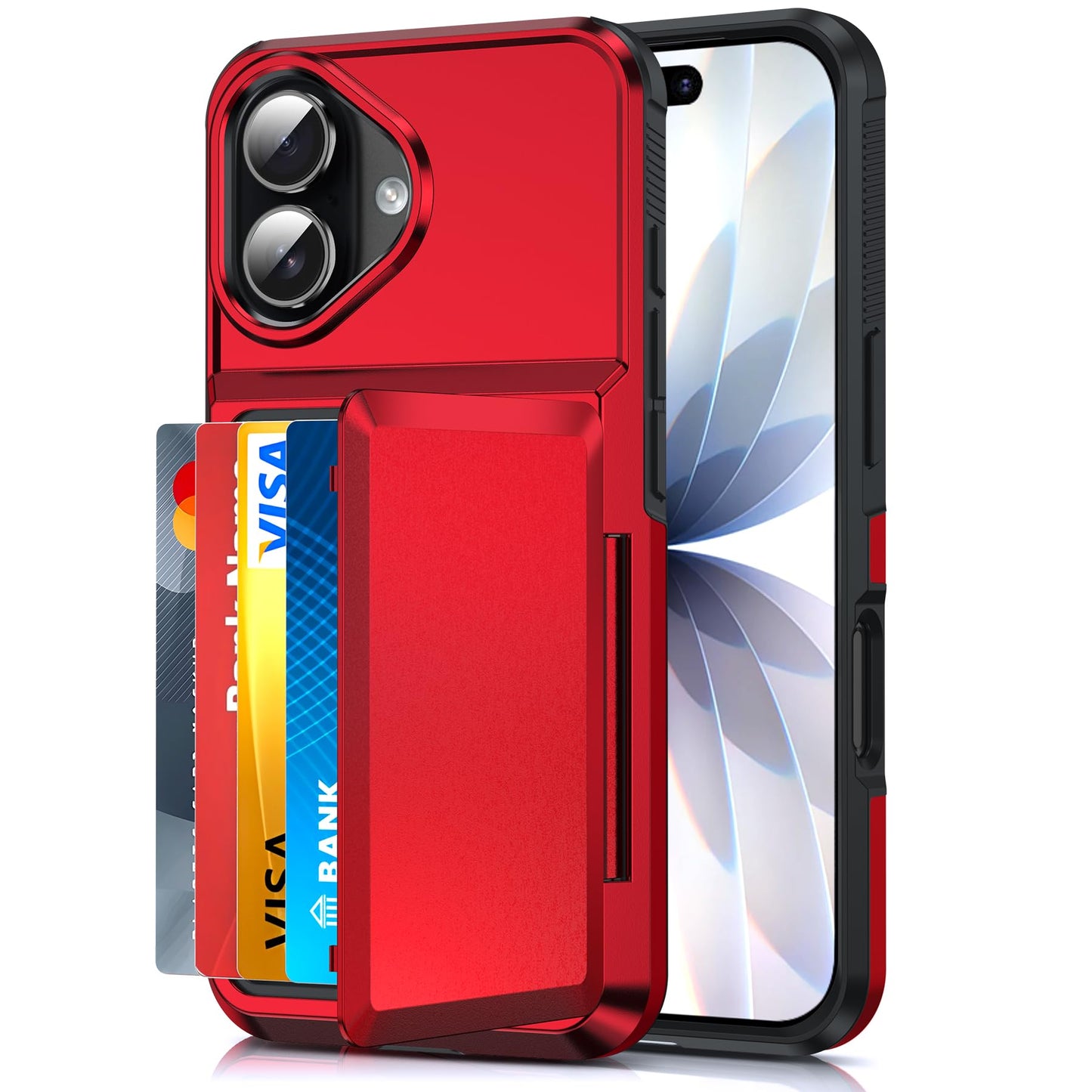 LeYi for iPhone-17 Wallet Case Clear: i Phone iphone17 Cases with Card Holder Protective iohone 17case Cover Women Funda para Heavy Duty Military Grade Hard Men ipone i17, Transparent