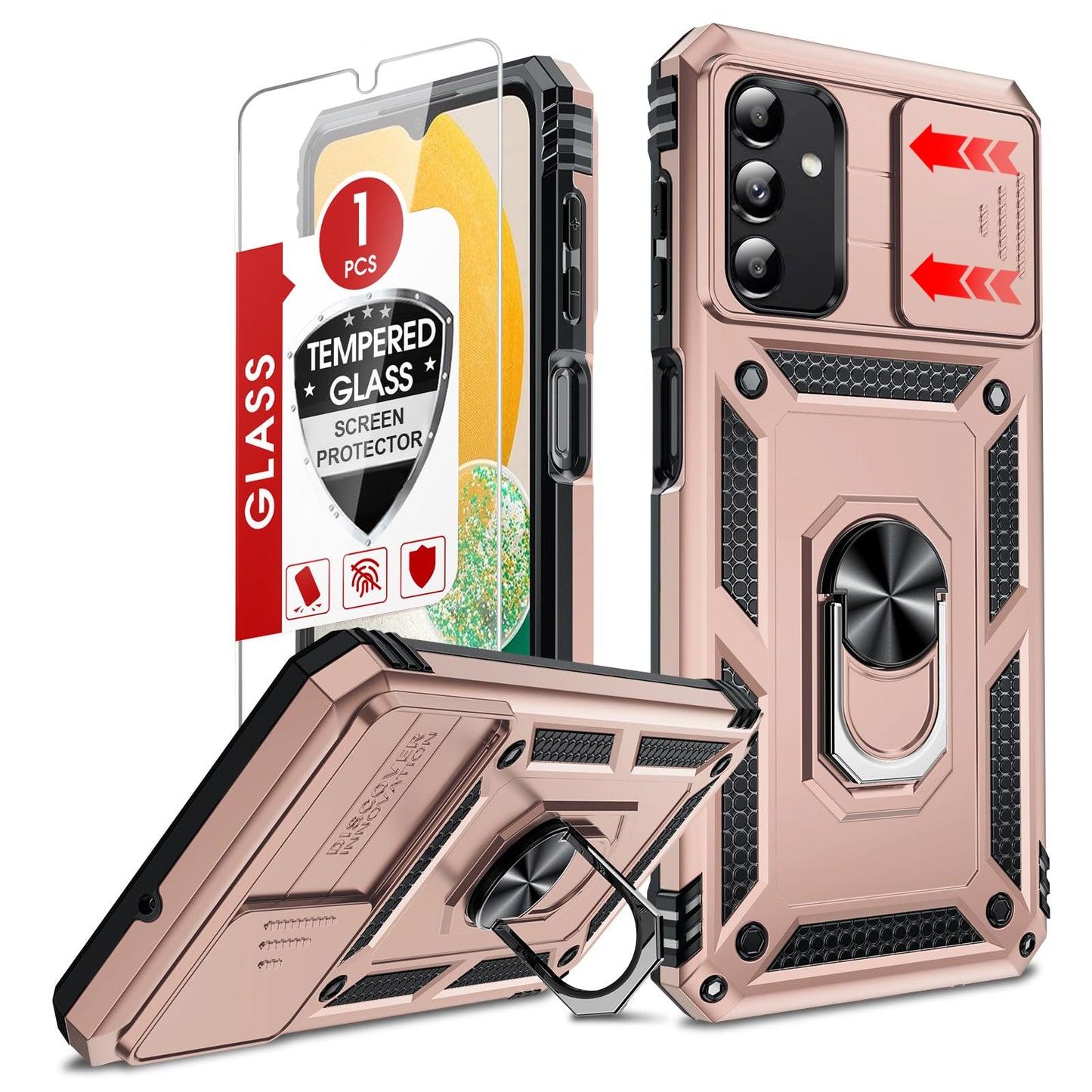LeYi for Motorola Moto G Stylus 2025-Case: 【𝐍𝐨𝐭 𝐅𝐢𝐭 𝐌𝐨𝐭𝐨 𝐆 𝟐𝟎𝟐𝟓】Moto G Stylus 2026 Case 5G, Slide Camera Cover Screen Protector, Tough Armor Android Unlocked Phone Magnetic Stand, Black