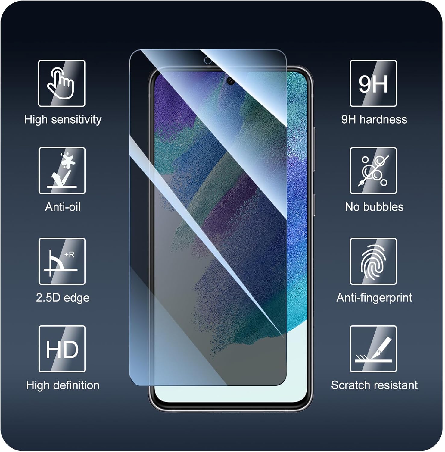 Privacy Screen Protector and Camera Lens Protector for Samsung Galaxy S21 FE, Double Shatterproof Anti-Spy Tempered Glass Film, Private Protection, [Anti-Scratch][9H Hardness], 3-Pack Each