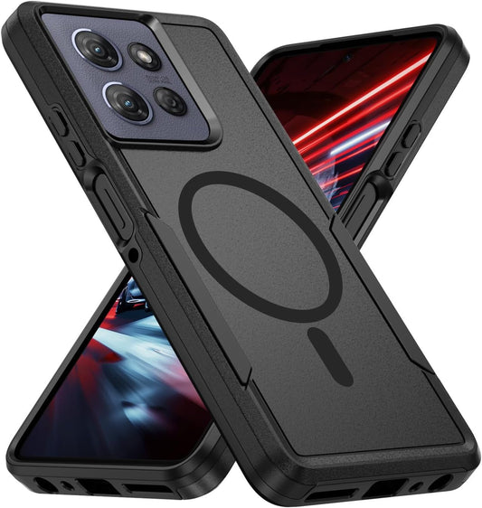 for Moto G Power 2025 Case/Moto G Play 2025 Cases,[Compatible with Magsafe] [Military Grade Drop Tested] Shockproof Magnetic Tough Rugged Protective Phone Case -6.8 inch (Black)