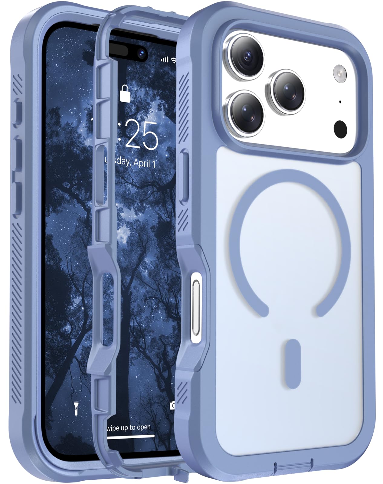 Magnetic for iPhone 17 Case, [Compatible with MagSafe][Military Grade Drop Protection][Heavy Duty Protection][Non-Slip][Shockproof] 2-Layer Durable Bumper Phone Case 6.3''-Black