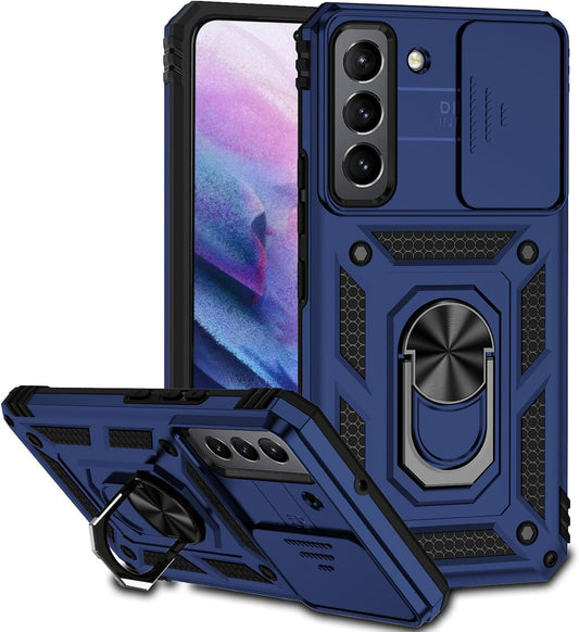 Military Grade Case for Galaxy S22 Plus with Kickstand & Slide Camera Cover Protection - Shockproof Case for Samsung Galaxy S22 Plus (Blue)