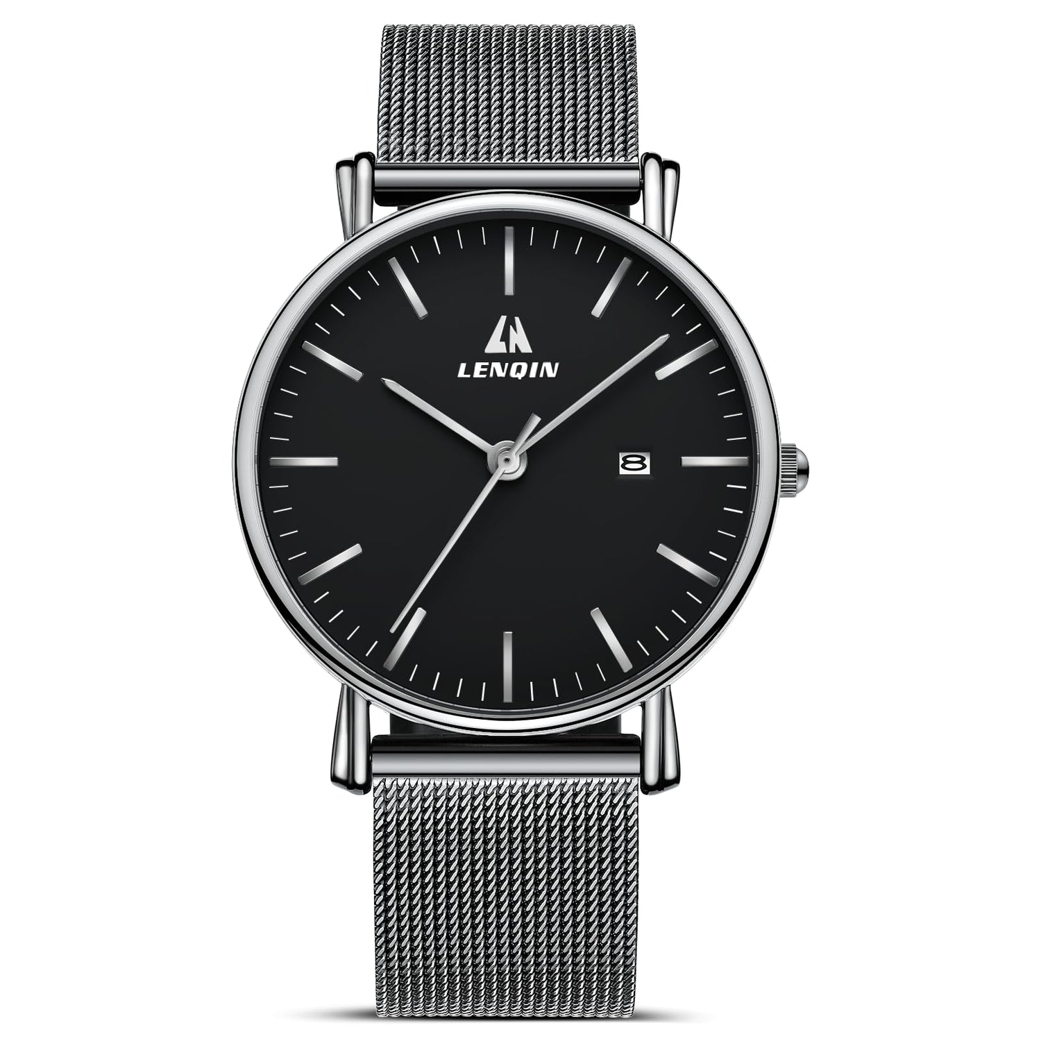 LN LENQIN Mens Watches Waterproof Stainless Steel Watch for Men Analog Quartz Fashion Business Designer Wristwatch