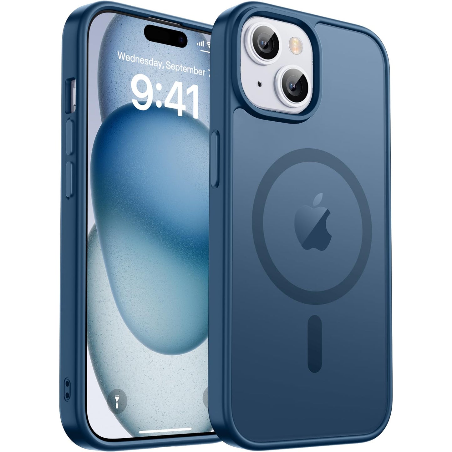 Magnetic for iPhone 17 Case, Upgraded [Camera Control Button] [Full Camera Protection] [with 1 Screen Protector] Translucent Matte Shockproof Protective Phone Cover, Mist Blue