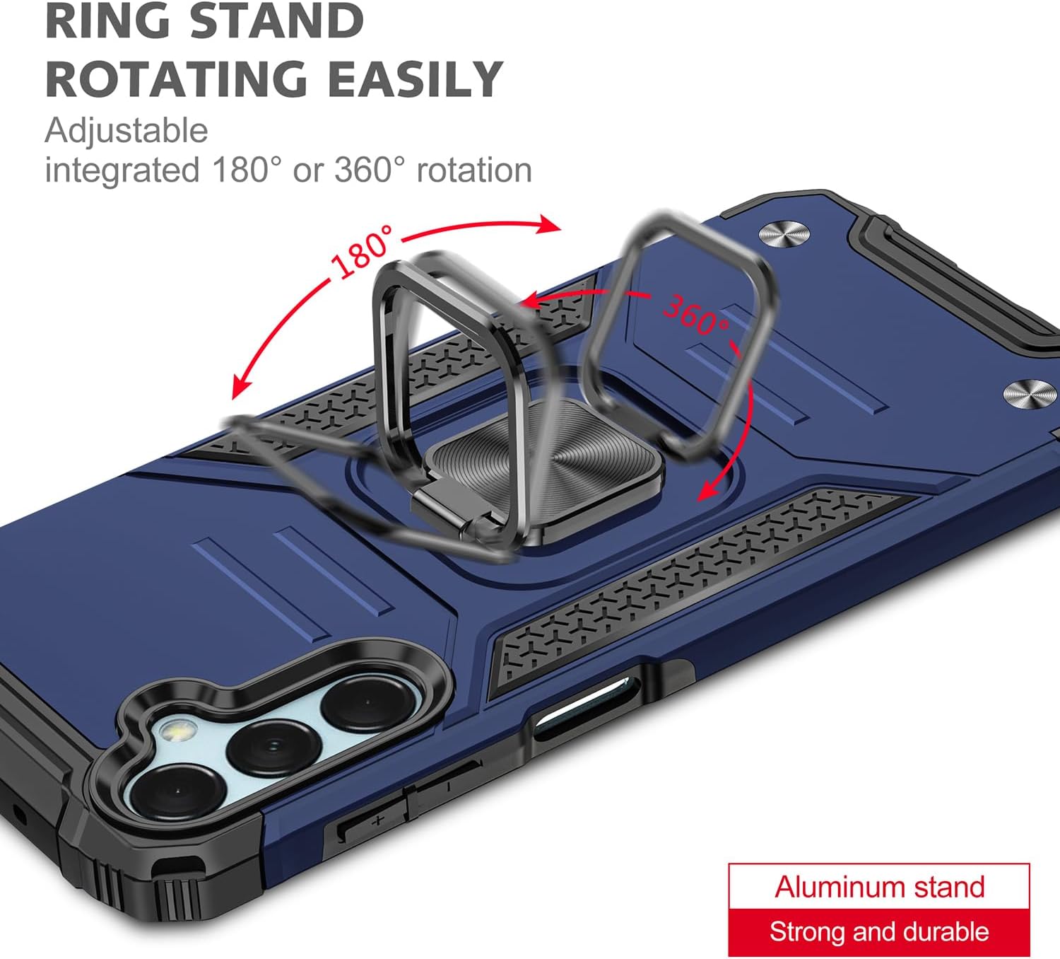 Dionsibei Galaxy A25 5G Case Military Grade Built-in Kickstand Case with Stand Holster Armor Heavy Duty Shockproof Cover Protective Case for Samsung Galaxy A25 5G Phone Case for Men Women (Blue)