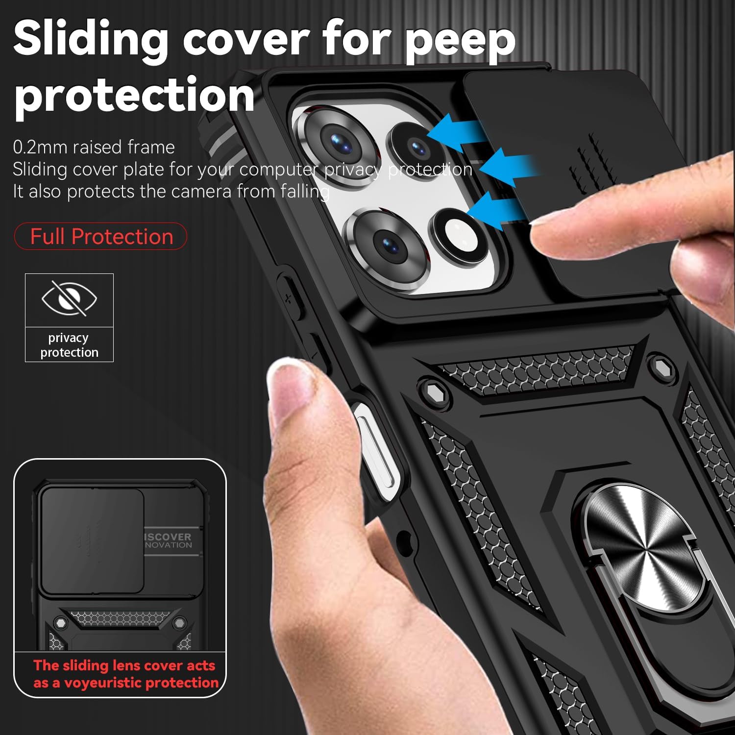 for Moto G Power 5G 2025 Case,with Camera Lens Cover HD Screen Protector,[Military Grade] Car Mount Kickstand Shockproof Protective Case for Motorola G Power 5G 2025, Black