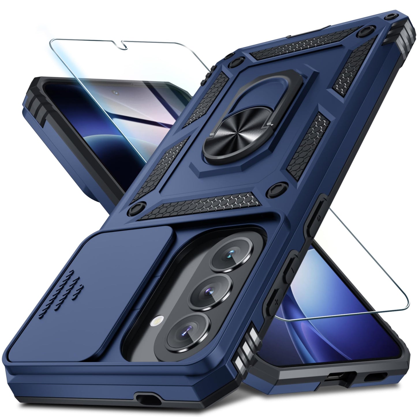Janmitta for Samsung Galaxy A57 Case Built in Slide Camera Cover,Black