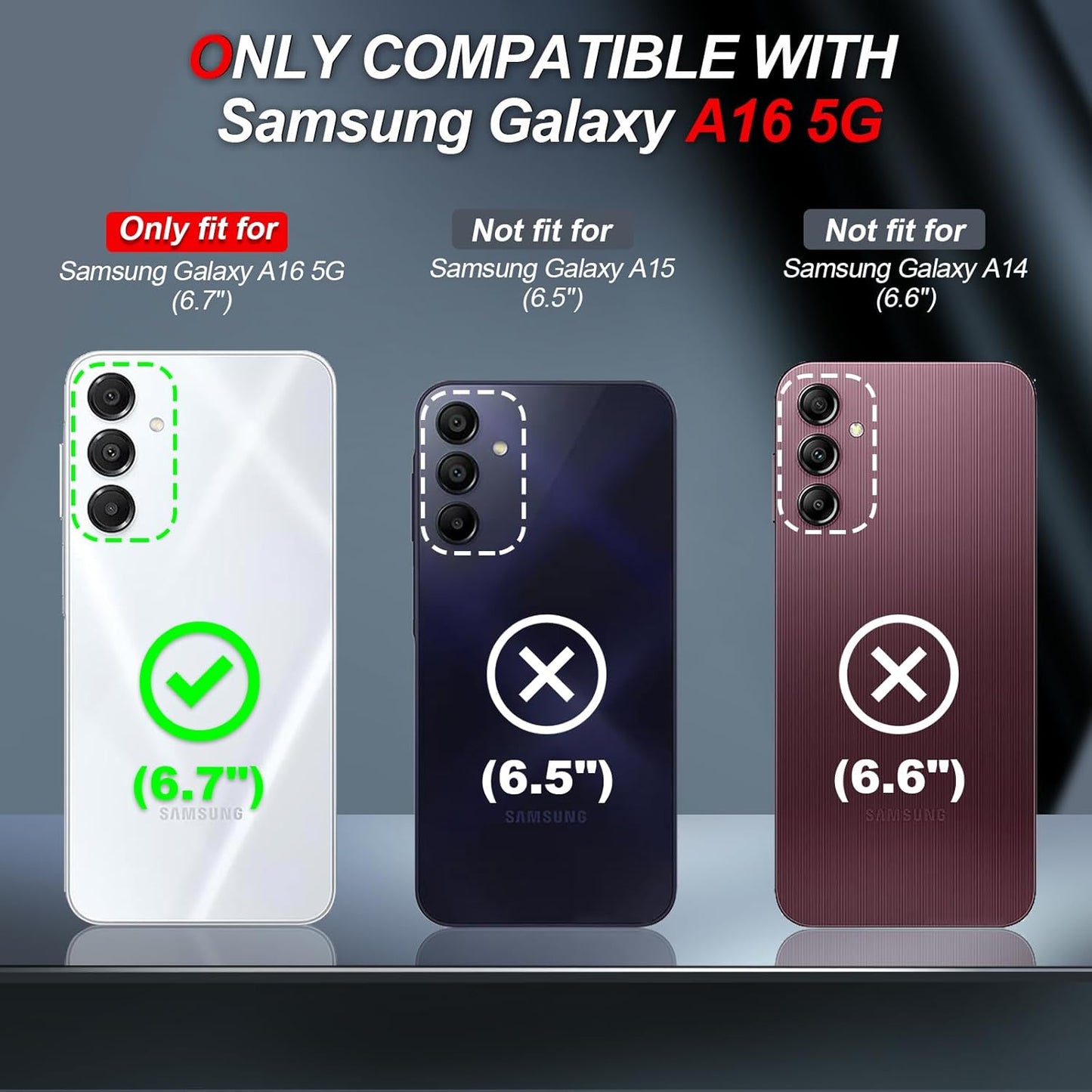 LeYi Compatible for Samsung Phone Case Galaxy A16 5G : A16 5G Screen Protector [2 Packs] & Magnetic Kickstand, Dual Layer Cell Protective para Mobile Smart Teléfono Galaxy A16 5G Phone Case Cute, Grey