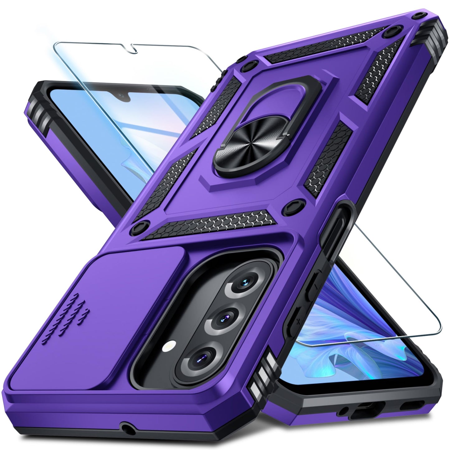 Janmitta for Samsung Galaxy A57 Case Built in Slide Camera Cover,Black