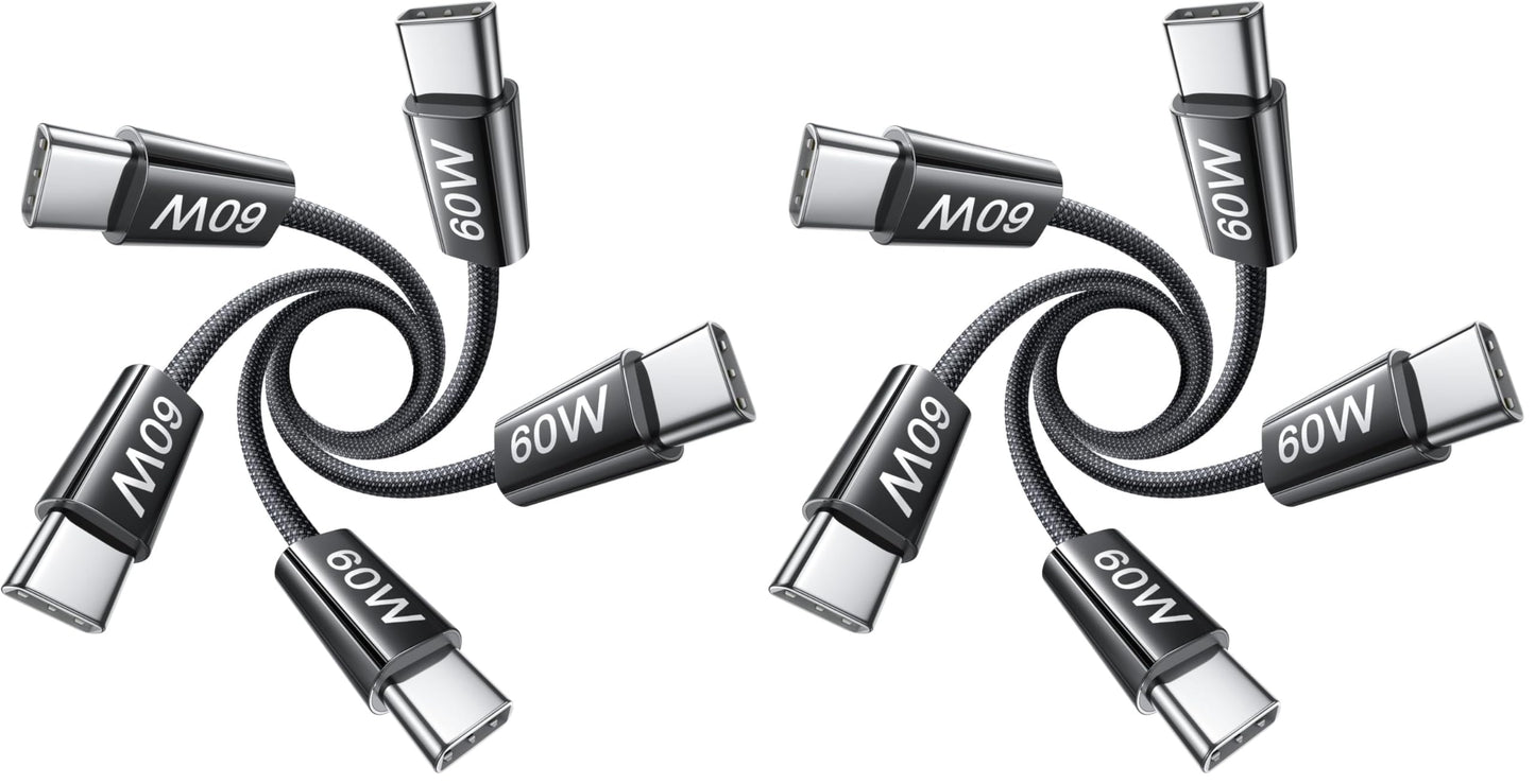 LISEN USB C to USB C Cable, 5-Pack [3.3/3.3/6.6/6.6/10FT] for iPhone 17 Charger Cord, 60W C to C Cable Fast Charging for iPad, iPhone 16 15 Pro Max, Galaxy S25/S24 USBC to USBC Cable Gifts for Men