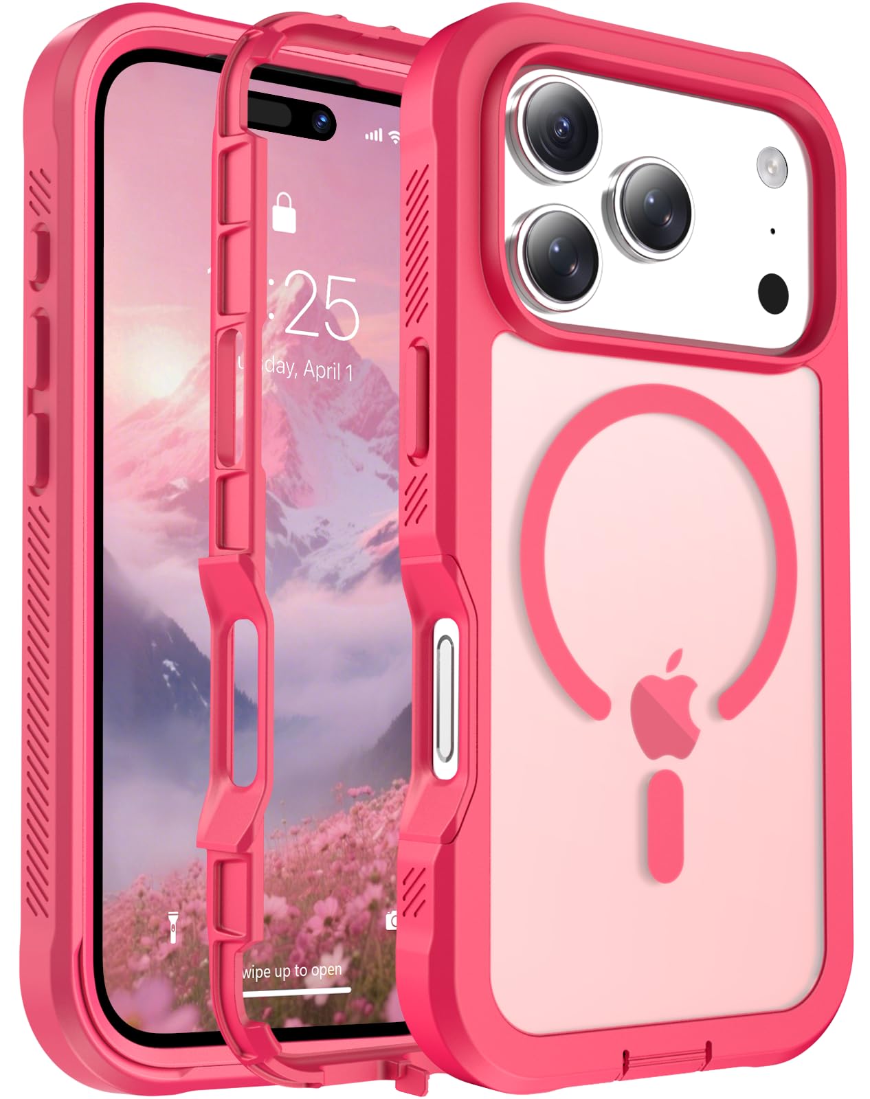 Magnetic for iPhone 17 Case, [Compatible with MagSafe][Military Grade Drop Protection][Heavy Duty Protection][Non-Slip][Shockproof] 2-Layer Durable Bumper Phone Case 6.3''-Black
