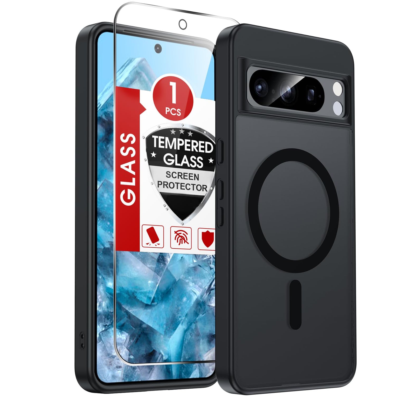 LeYi for Samsung Galaxy A37-5G Phone Case [Magnet Fit] Slim Frosted, Black