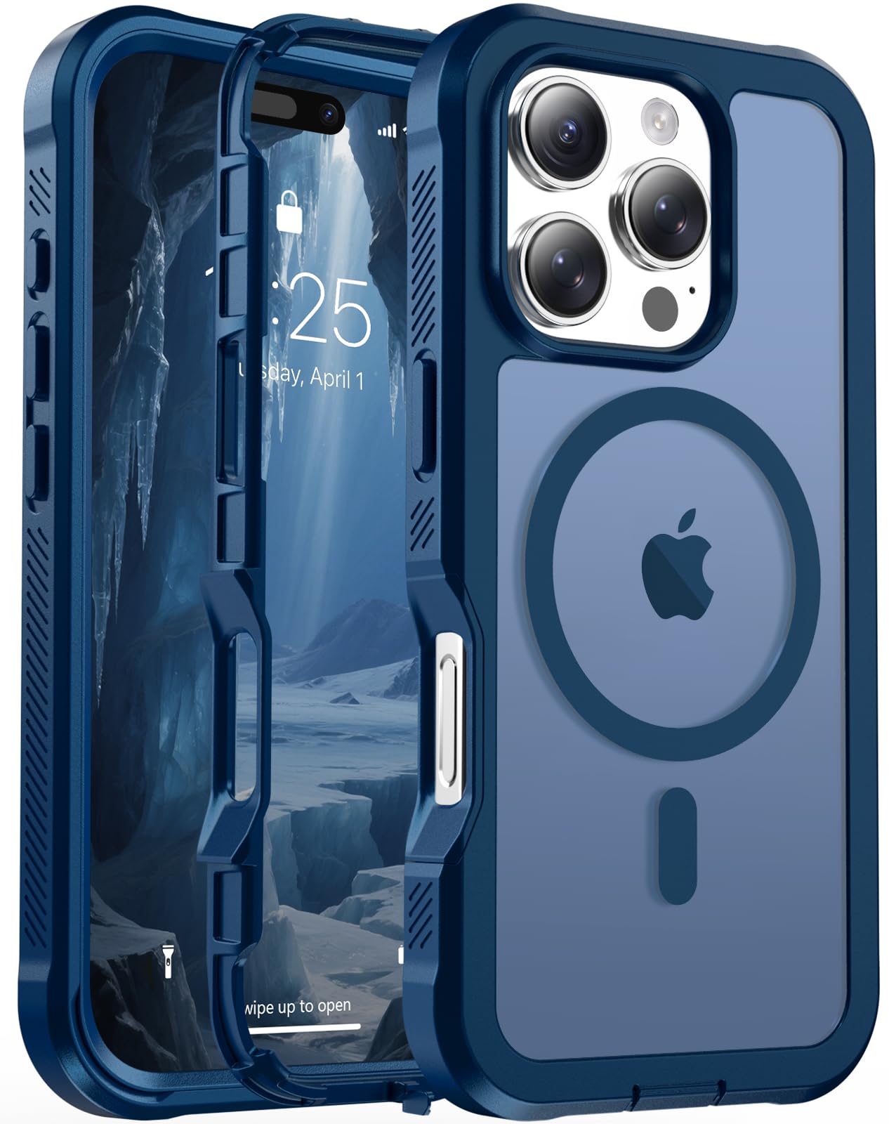 Magnetic for iPhone 17 Case, [Compatible with MagSafe][Military Grade Drop Protection][Heavy Duty Protection][Non-Slip][Shockproof] 2-Layer Durable Bumper Phone Case 6.3''-Black