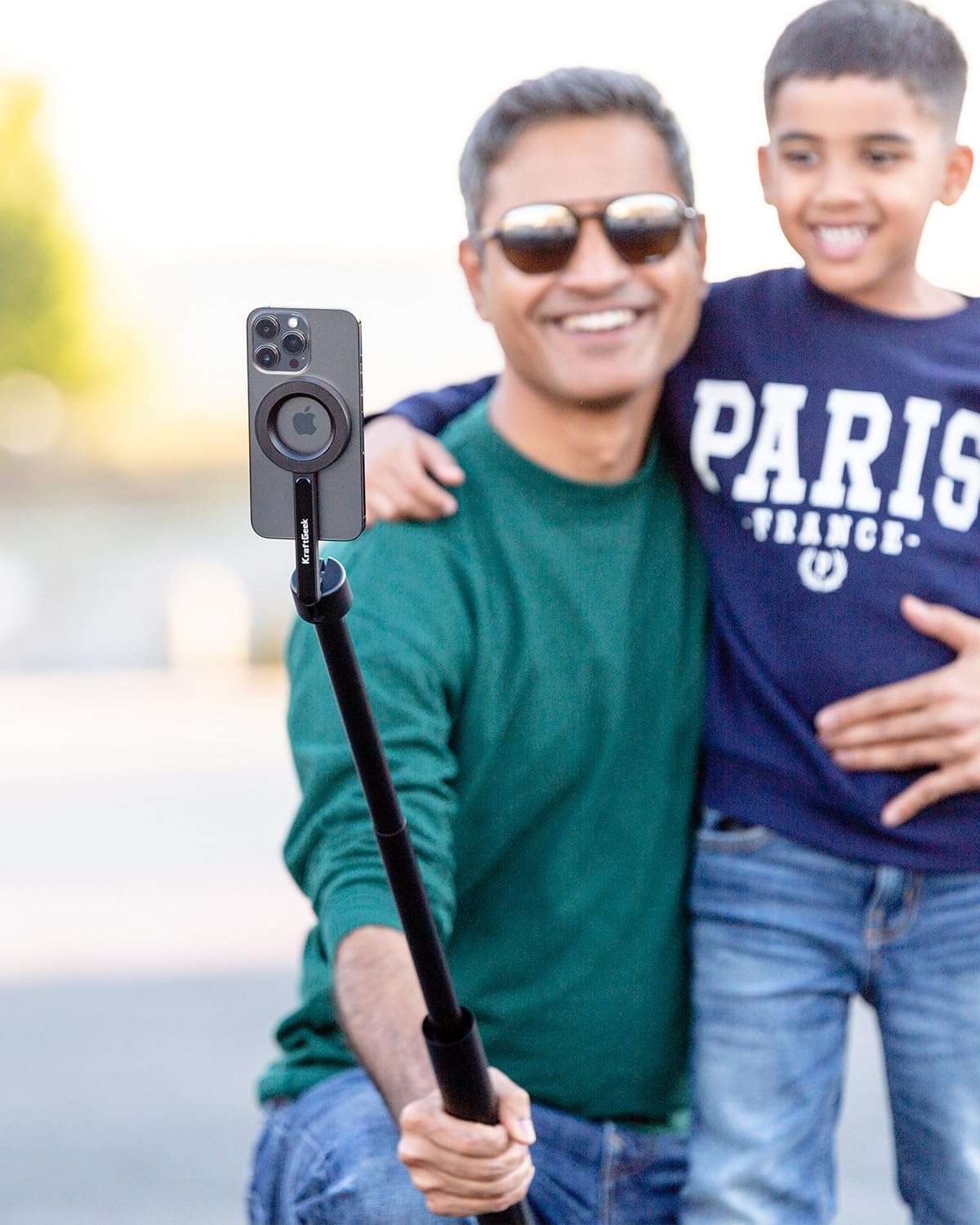 KraftGeek Magnetic Phone Tripod for iPhone, 64" Selfie Stick for Magsafe | N52 Magnetic Mount, Reinforced Aluminum, Portable Cell Phone Tripod Stand with Remote for Travel & Video Recording