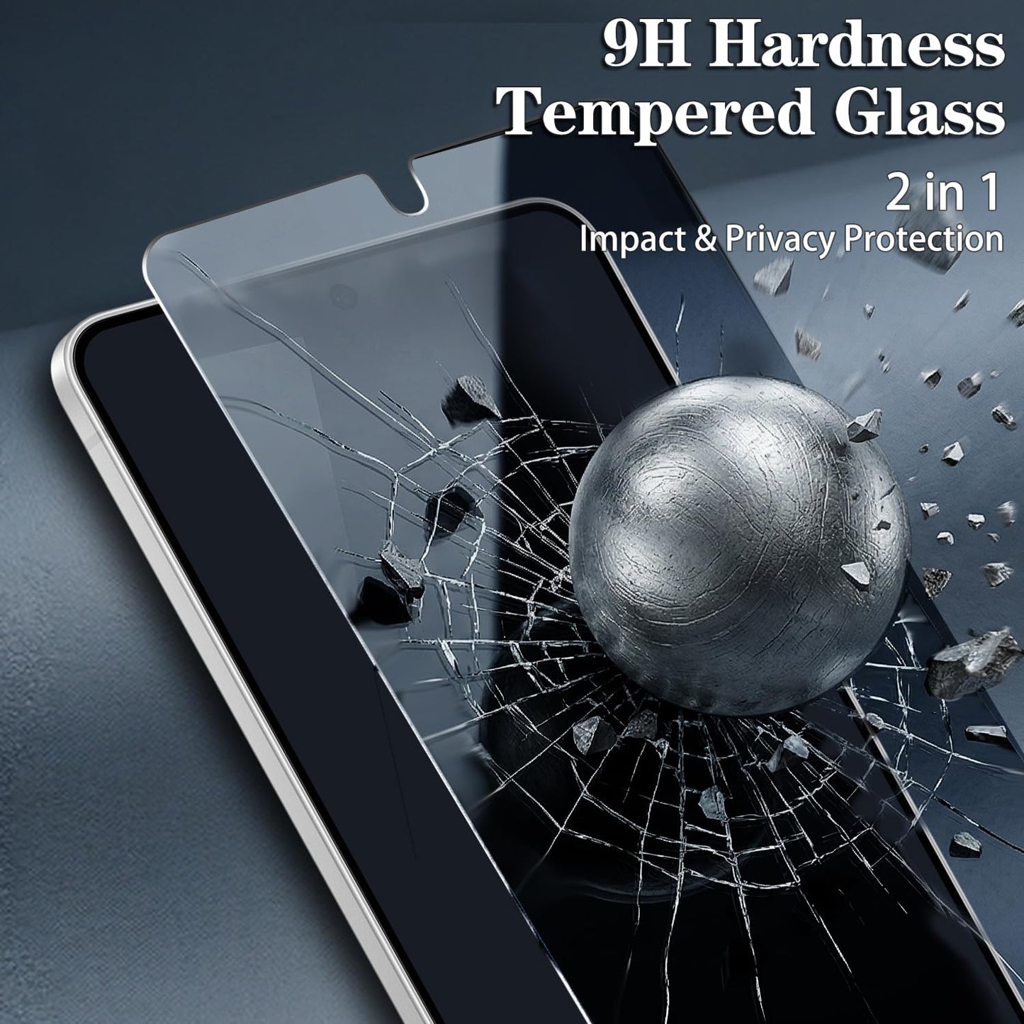 3 Pack Privacy Screen Protector for Samsung Galaxy A17/A16 5G Anti Spy Private Tempered Glass Film, 9H Hardness, Anti Scratch, Case Friendly, Easy Installation