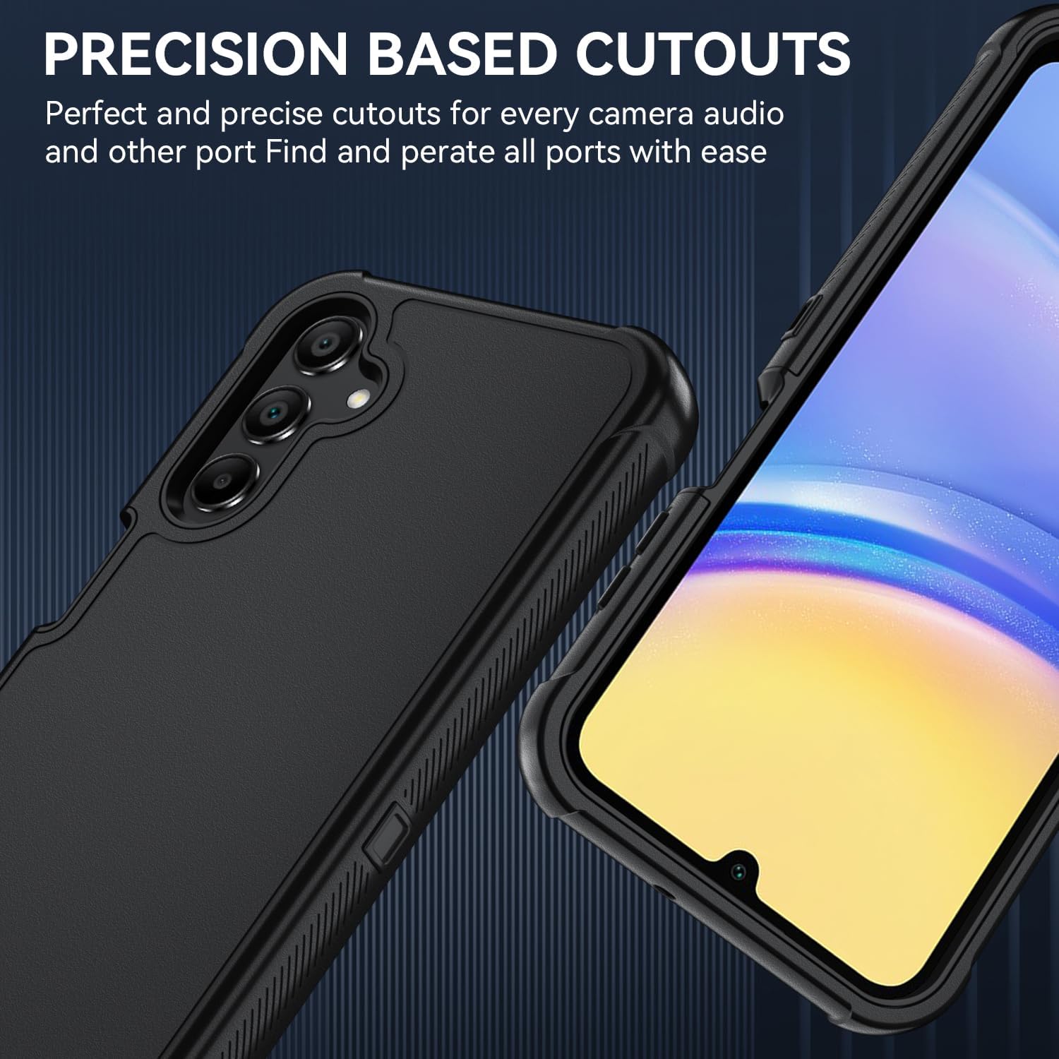 Case for Galaxy A25 5G Case, Samsung Galaxy A25 5G Case with HD Screen Protector [3 Layer] Military-Grade Heavy-Duty Shockproof Protective Phone Case for Samsung A25 5G,Black/Black