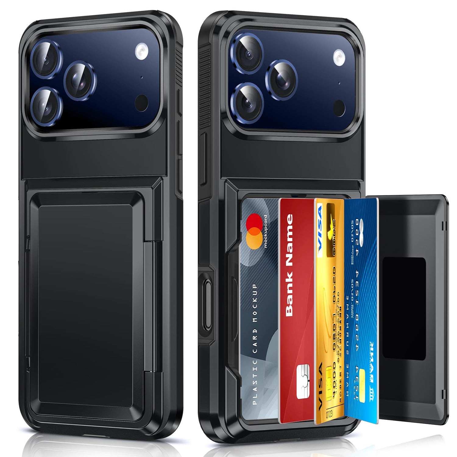 LeYi for iPhone-17 Wallet Case Clear: i Phone iphone17 Cases with Card Holder Protective iohone 17case Cover Women Funda para Heavy Duty Military Grade Hard Men ipone i17, Transparent