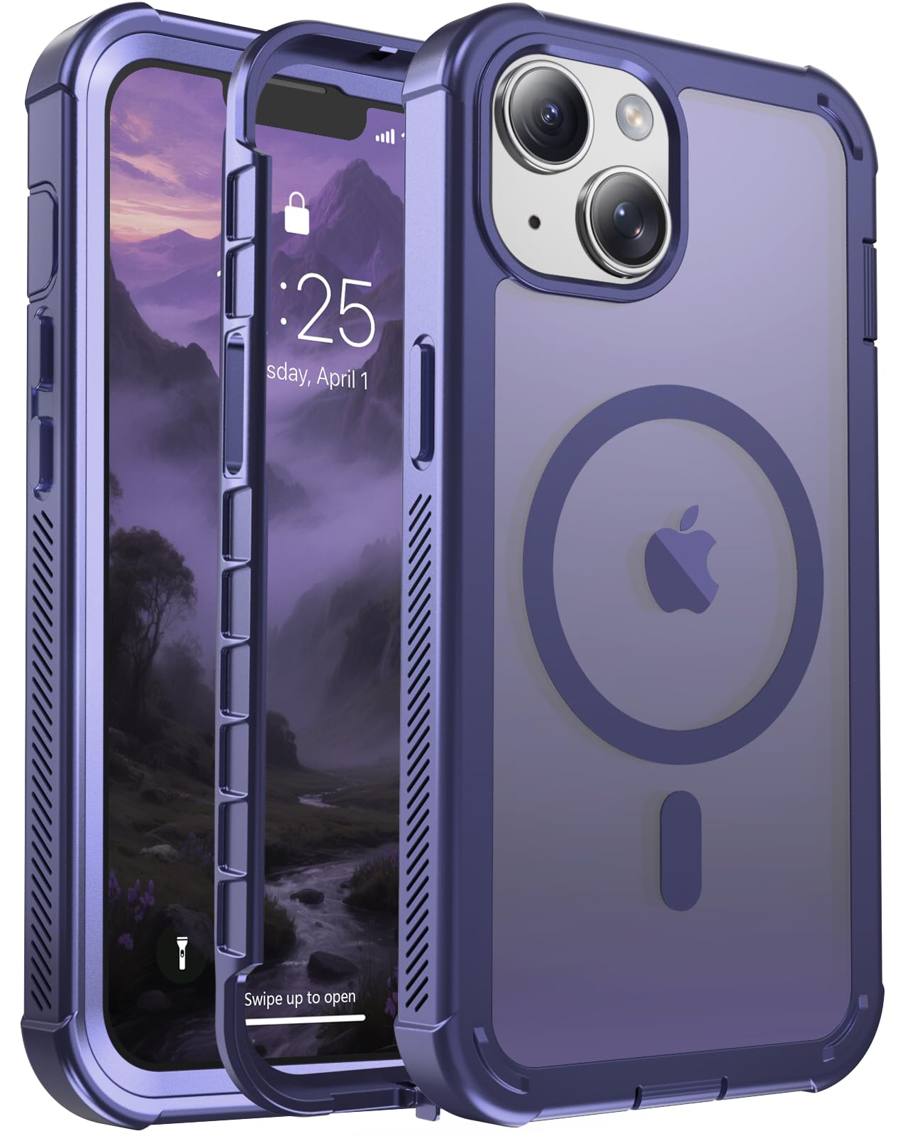 Magnetic for iPhone 17 Case, [Compatible with MagSafe][Military Grade Drop Protection][Heavy Duty Protection][Non-Slip][Shockproof] 2-Layer Durable Bumper Phone Case 6.3''-Black