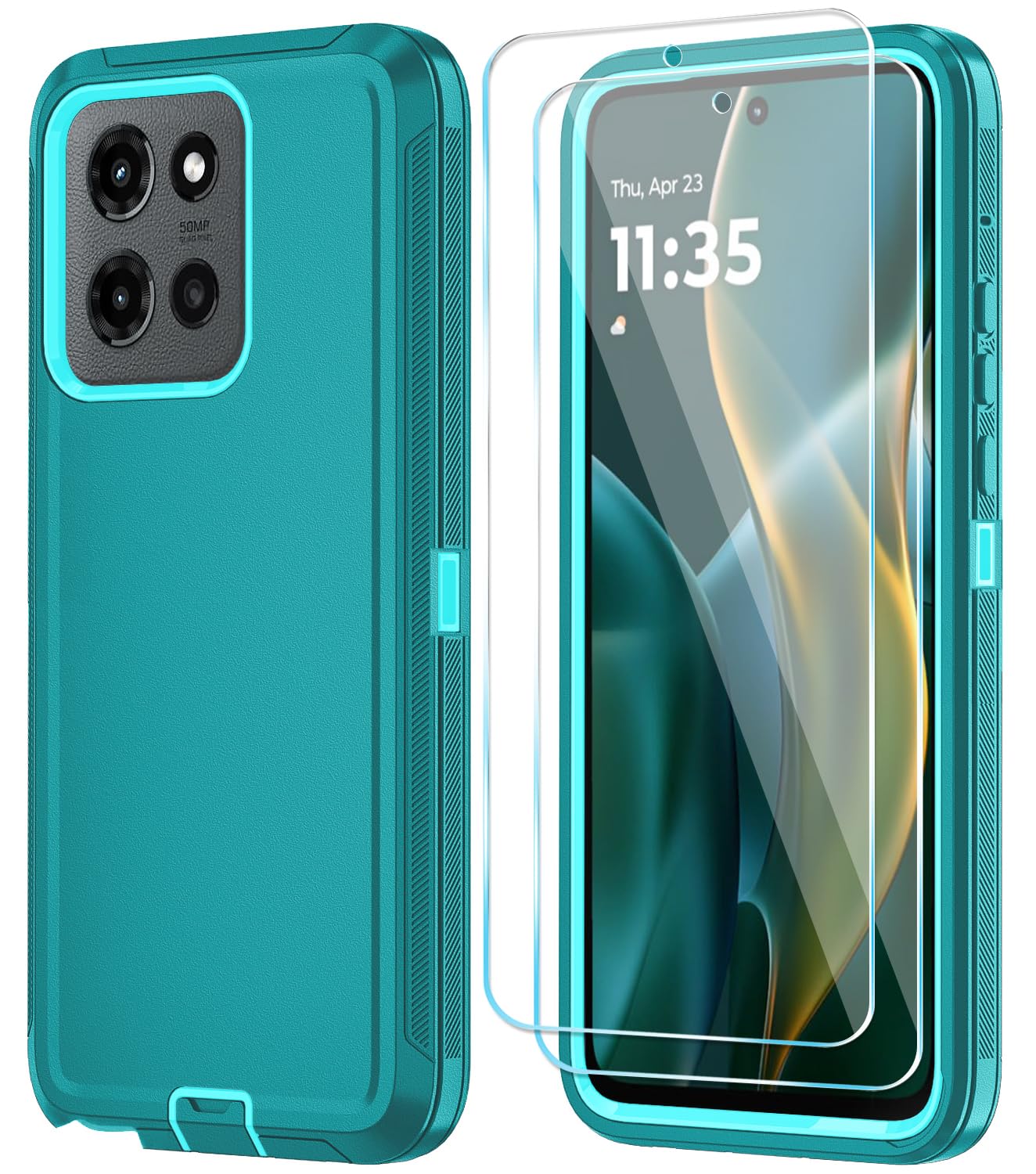 Qinmay Phone Case for Motorola Moto G Stylus 5G 2025 Case with HD Screen Protector, Heavy Duty Shockproof & Cover Phone Case for Moto G Stylus 2025,WineRedPink