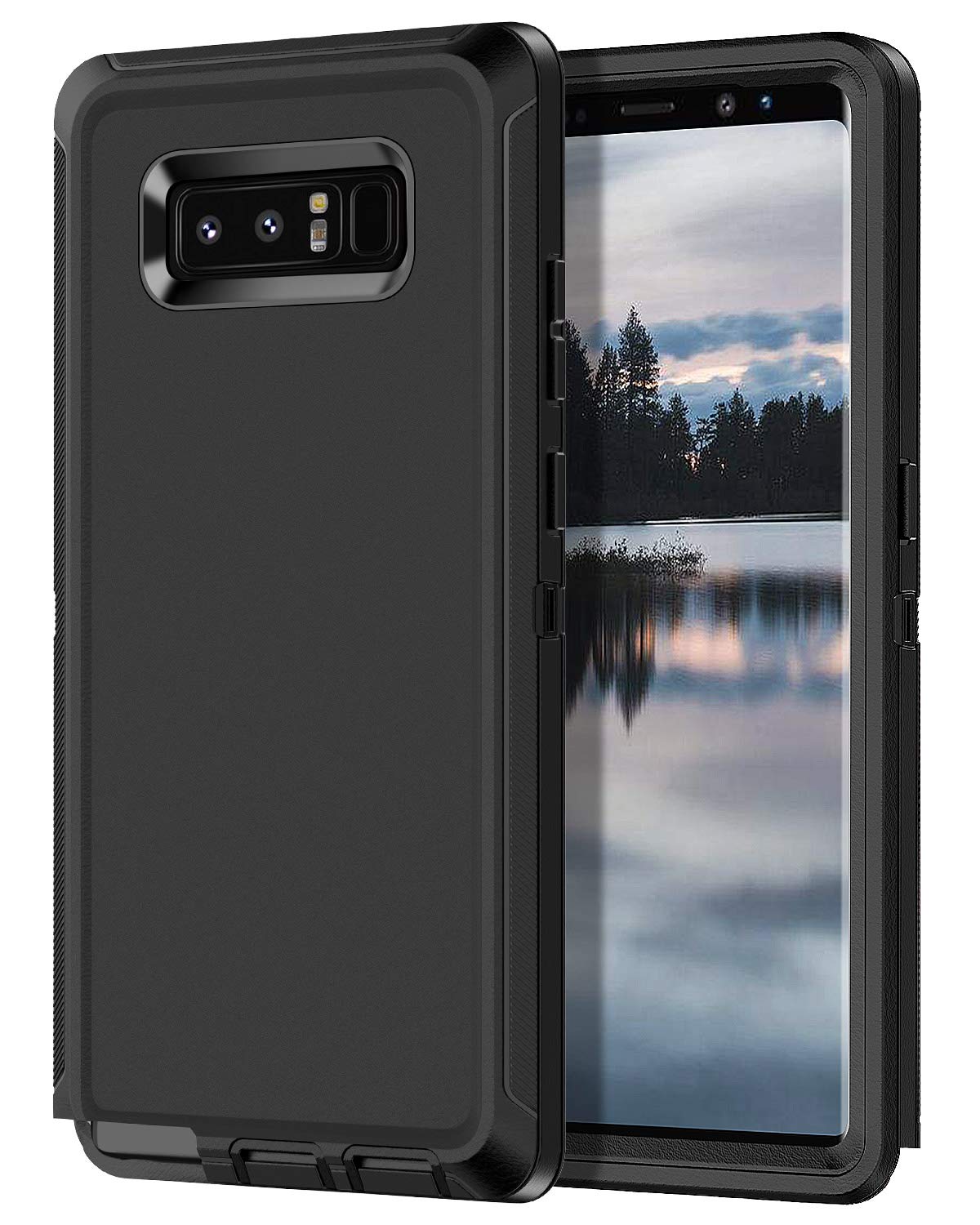 for Galaxy Note 8 Case Shockproof Dust/Drop Proof 3-Layer Full Body Protection [Without Screen Protector] Rugged Heavy Duty Cover Case for Samsung Galaxy Note 8,Purple/Pink