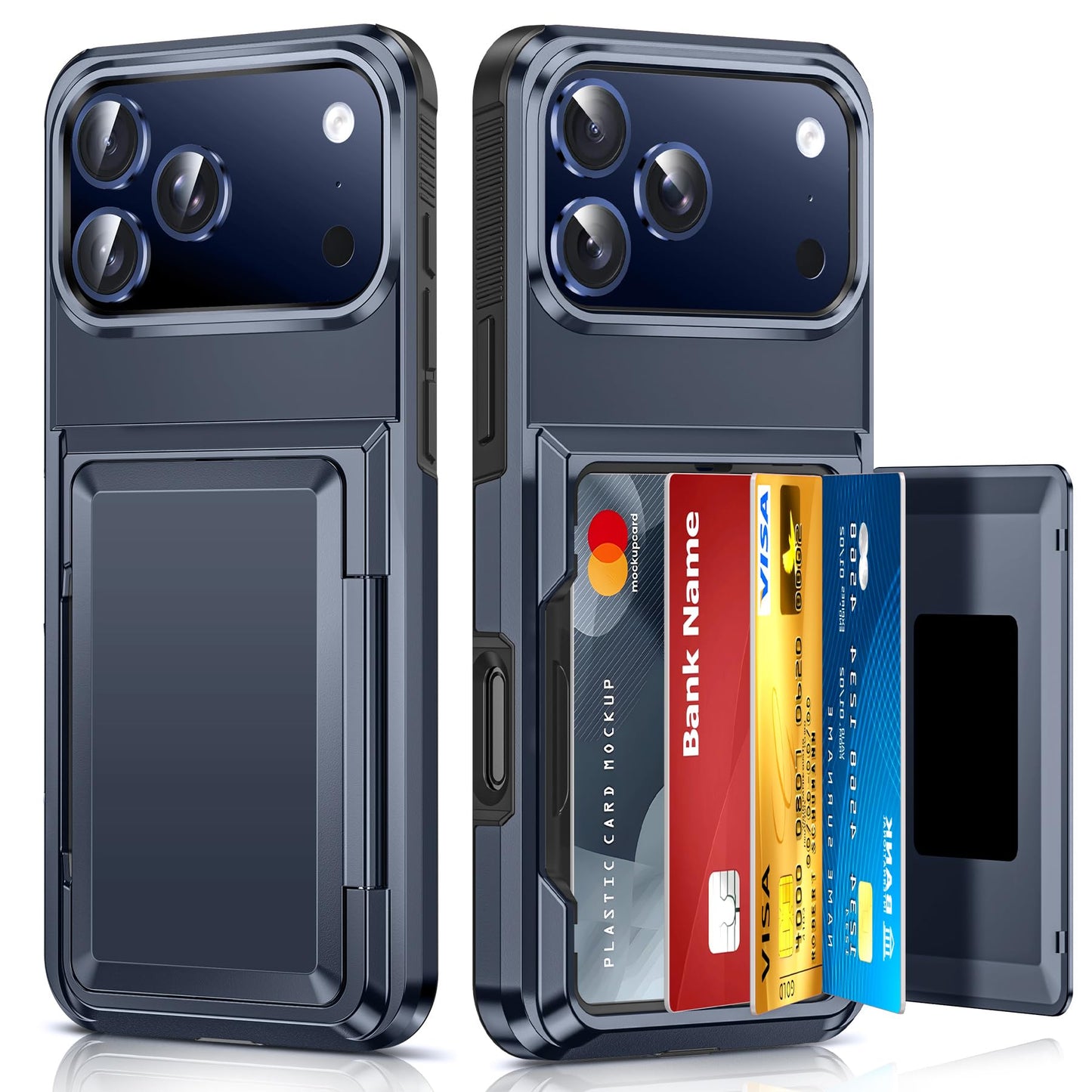 LeYi for iPhone-17 Wallet Case Clear: i Phone iphone17 Cases with Card Holder Protective iohone 17case Cover Women Funda para Heavy Duty Military Grade Hard Men ipone i17, Transparent