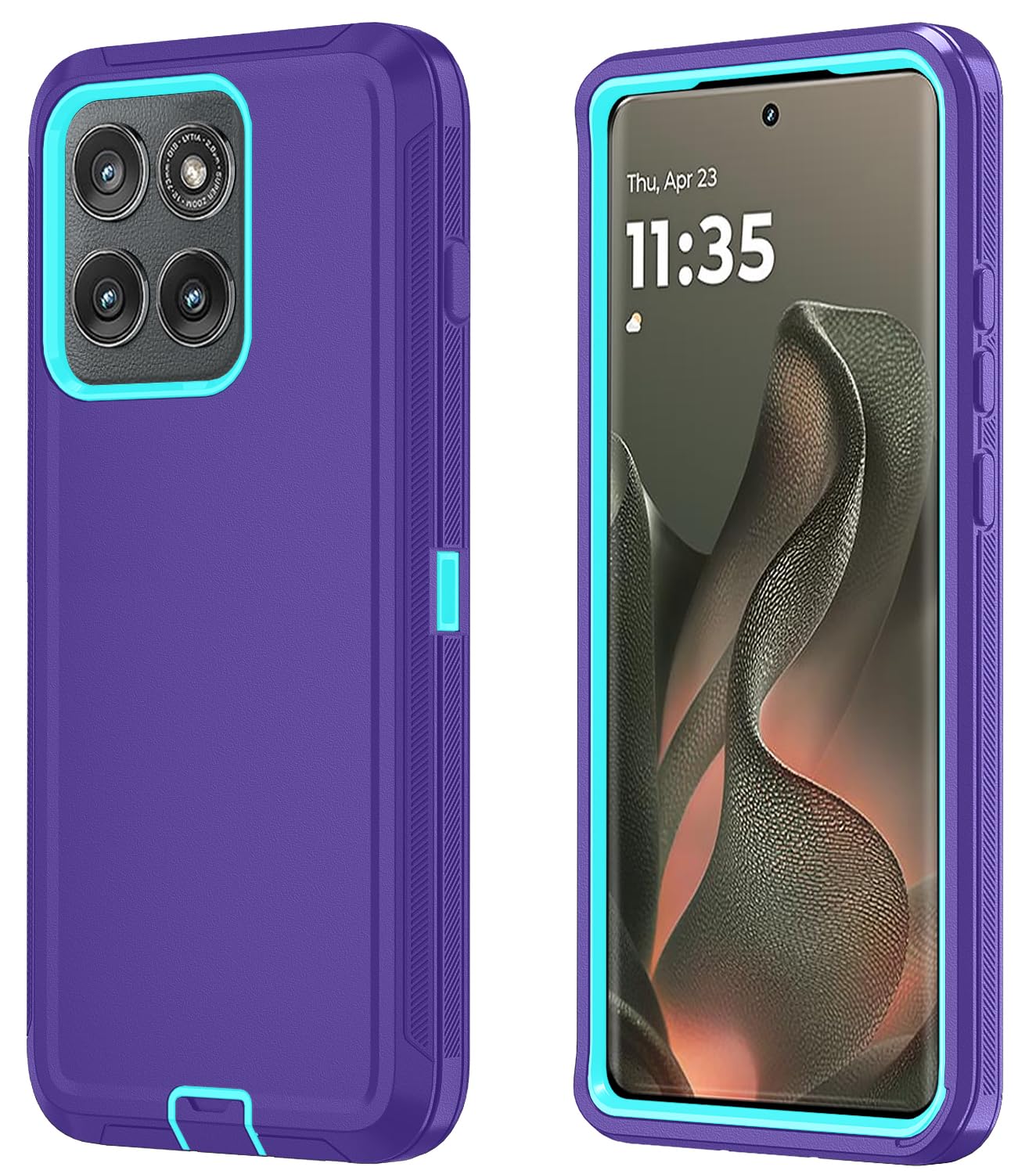 Qinmay Phone Case for Motorola Moto Edge 5G 2025 Case, Heavy Duty Shockproof & Dropproof 3-Layer Cover Phone Case for Moto Edge 2025 (WineRedPink)