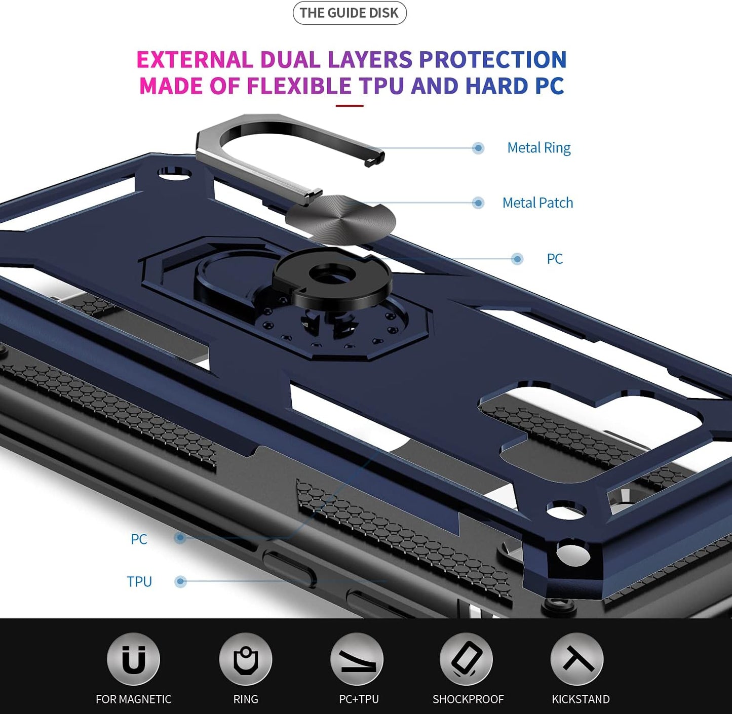LeYi for Galaxy-Note-9-Case: [𝐍𝐨𝐭 𝐅𝐢𝐭 𝐍𝐨𝐭𝐞 𝟖] Samsung Note 9 Phone Case with [2 Pcs] Screen Protectors for Men, [Military-Grade] Phone Cover with Kickstand for Samsung Galaxy Note 9, Blue