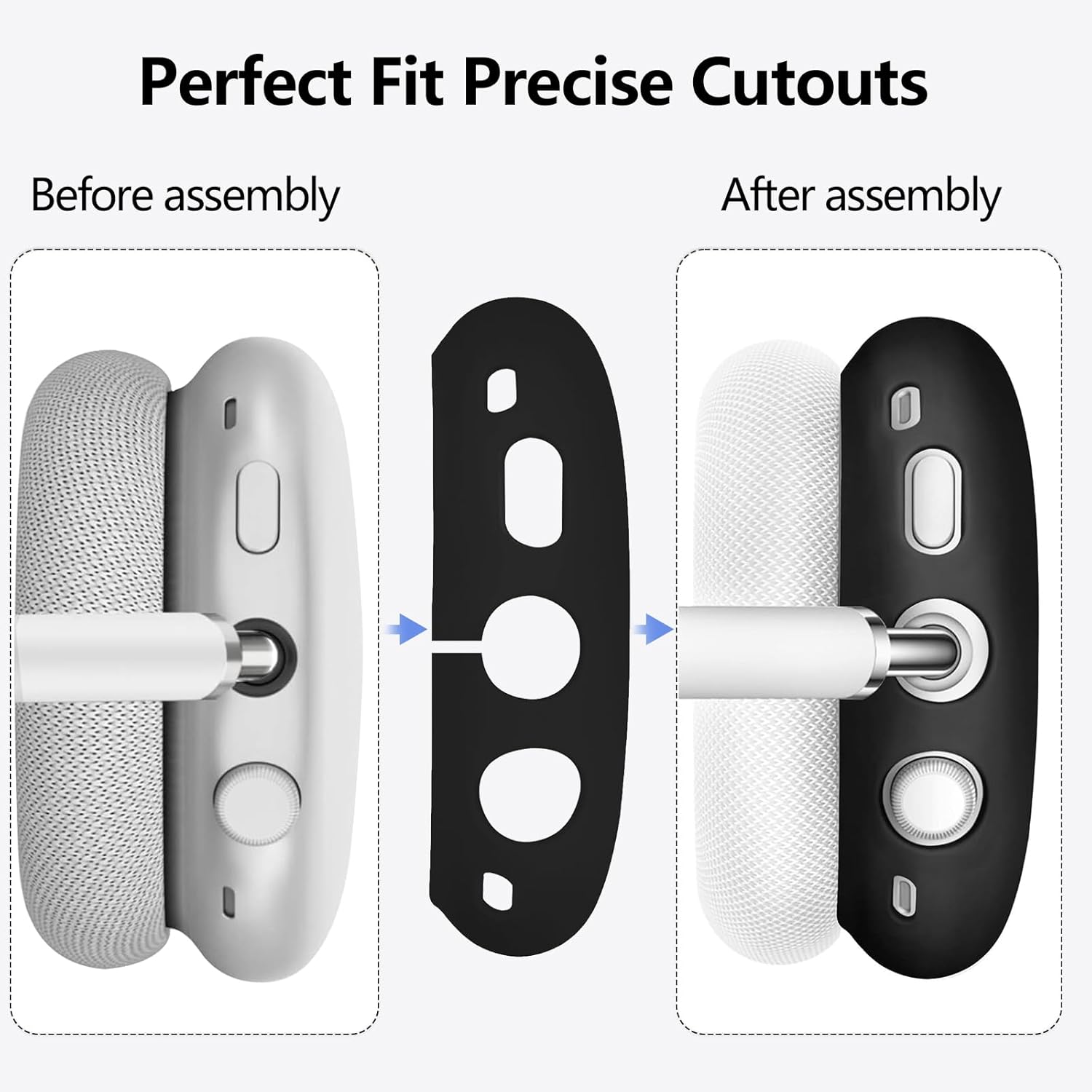 3-in-1 Silicone Case Cover for AirPods Max Headphones, Apple AirPod Max Accessory Protective Cover, Headband/Ear Cups/Ear Pad Covers, Anti-Scratch and Sweatproof
