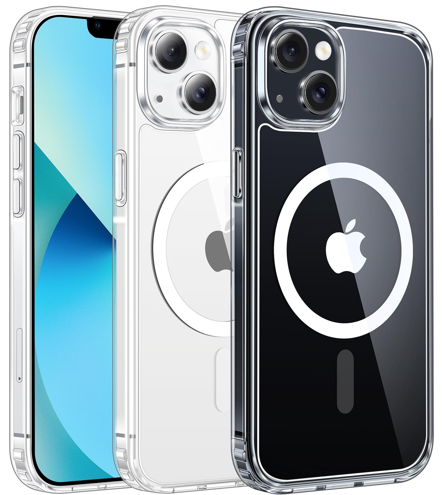 FNTCASE for iPhone 17 Case Clear: Magnetic Phone Cases with Screen Protector Drop Proof Compatible with Magsafe Slim Anti Yellowing Rugged Shockproof Protective Transparent Cell Cover (A-Clear)
