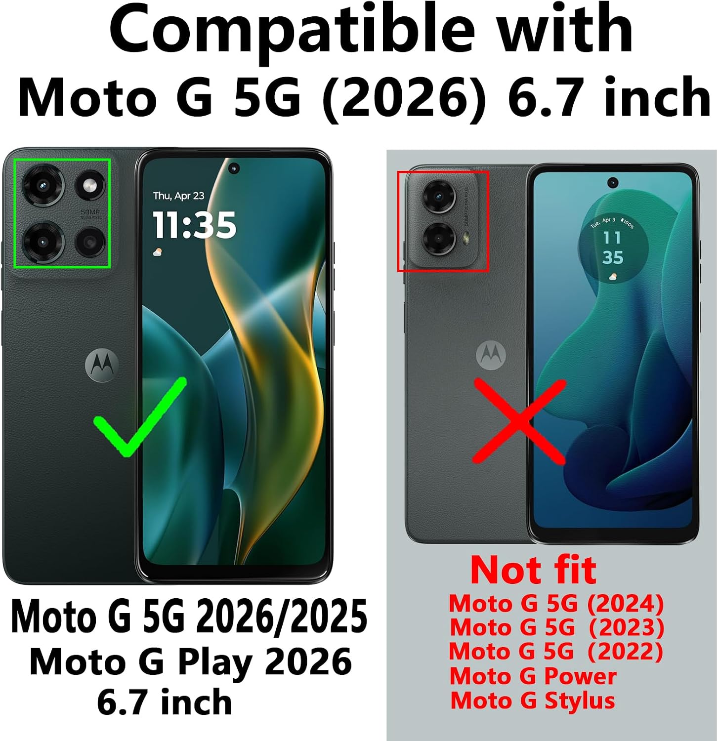 for Motorola Moto G Power 5G 2026 Case, Dual Layer Protective Heavy DutyNon-Slip [Military Grade 16ft.Drop Tested] with HD Screen Protector, Shockproof Rugged Phone Case (Dark Green)