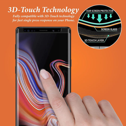 2 Pack Screen Protector for Samsung Galaxy Note 9 6.4 Inch, HD Clear Tempered Glass, Easy Installation, High Sensitivity, Case Friendly