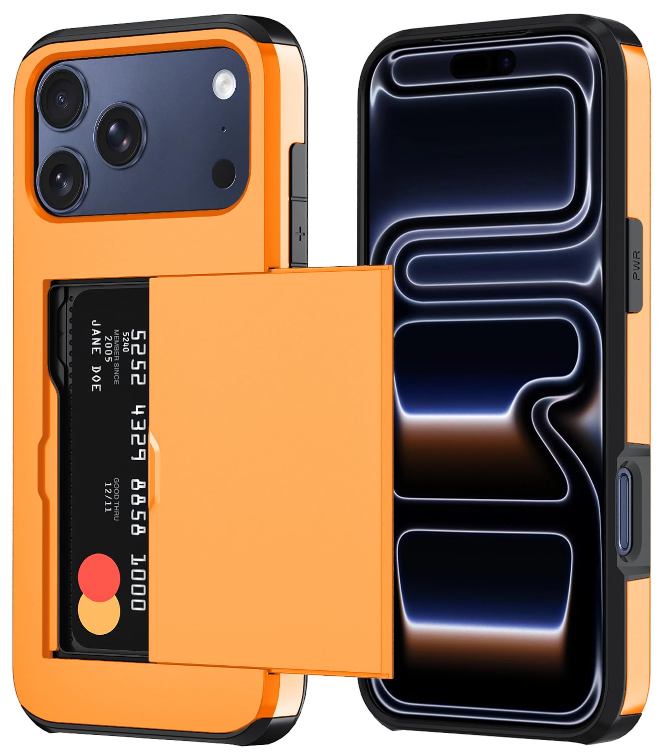 Qinmay Compatible with iPhone 17 Case Wallet,Built-in Card Holder, Heavy Duty Protective Dual Layer Shockproof Hidden Card Slot Slim Wallet Phone Cover for iPhone 17 ，Black