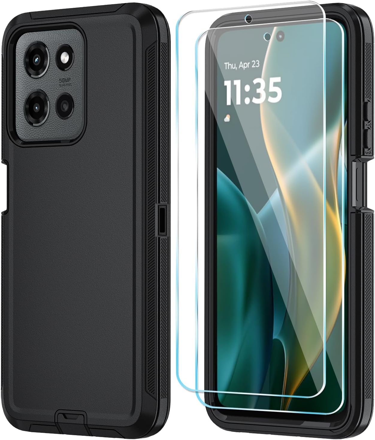 Qinmay Phone Case for Motorola Moto G Power 5G 2026 Case with HD Screen Protector, Heavy Duty Shockproof & Cover Phone Case for Moto G Power 2026,WineRedPink