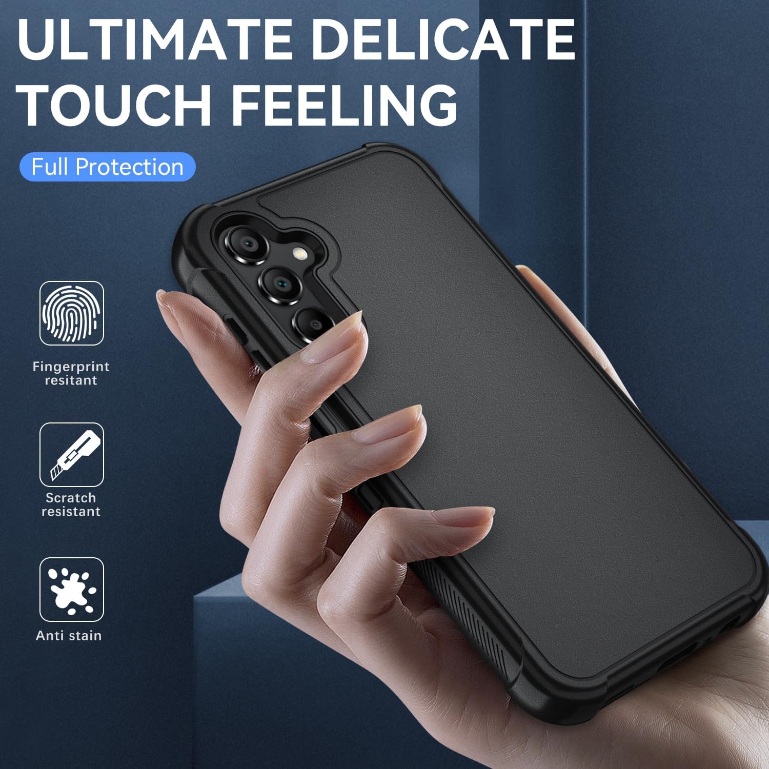 Case for Galaxy A25 5G Case, Samsung Galaxy A25 5G Case with HD Screen Protector [3 Layer] Military-Grade Heavy-Duty Shockproof Protective Phone Case for Samsung A25 5G,Black/Black