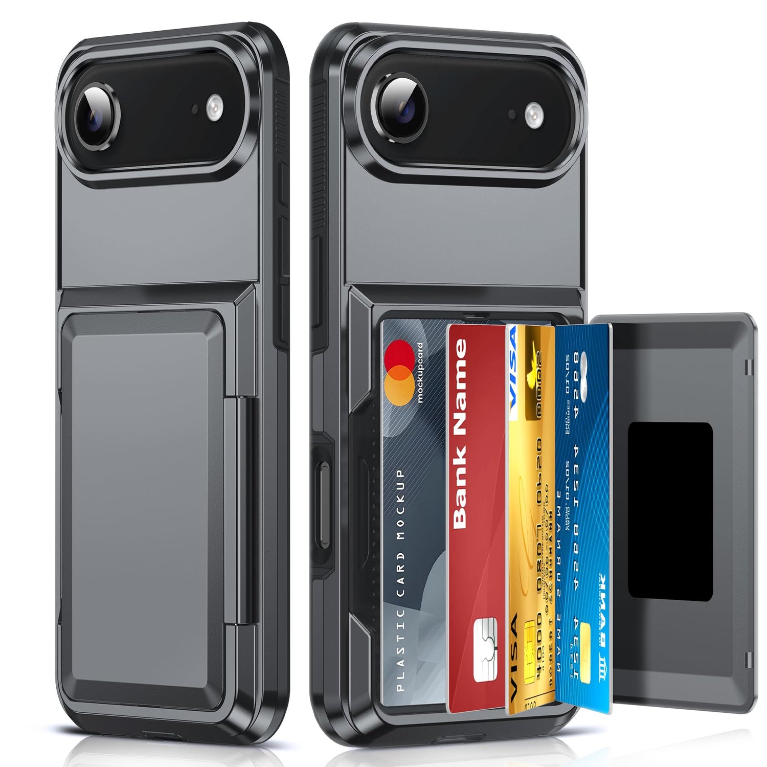 LeYi for iPhone-17 Wallet Case Clear: i Phone iphone17 Cases with Card Holder Protective iohone 17case Cover Women Funda para Heavy Duty Military Grade Hard Men ipone i17, Transparent