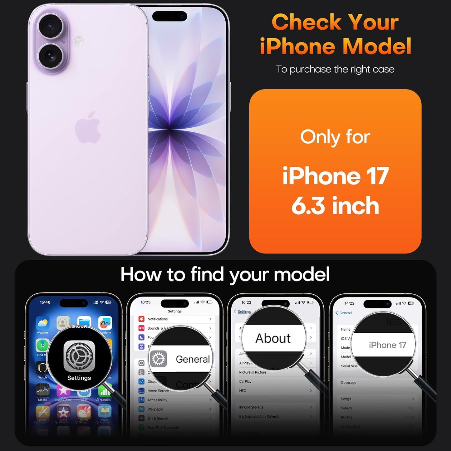 TAURI for iPhone 17 Case, Anti-Yellowing with Screen Protector, Military-Grade Protection Shockproof Slim Phone Case for iPhone 17, Clear