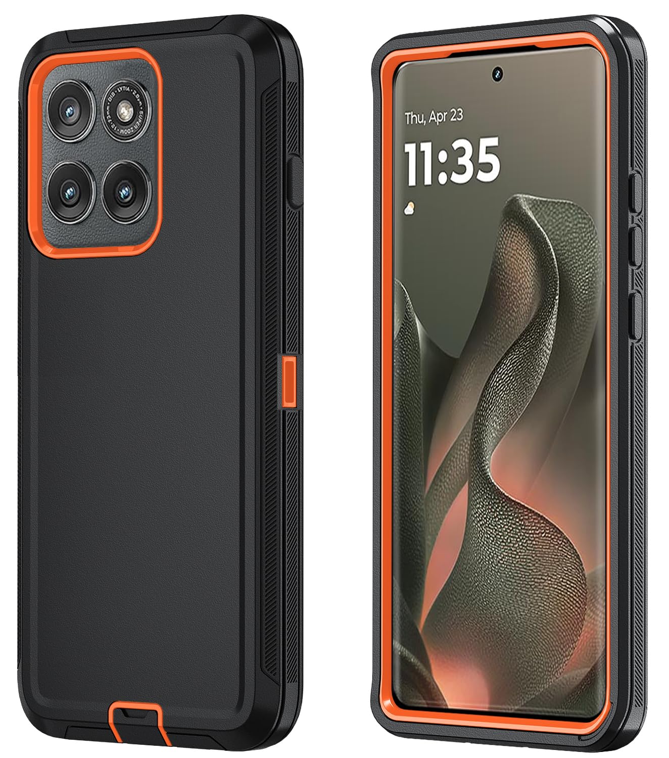 Qinmay Phone Case for Motorola Moto Edge 5G 2025 Case, Heavy Duty Shockproof & Dropproof 3-Layer Cover Phone Case for Moto Edge 2025 (WineRedPink)