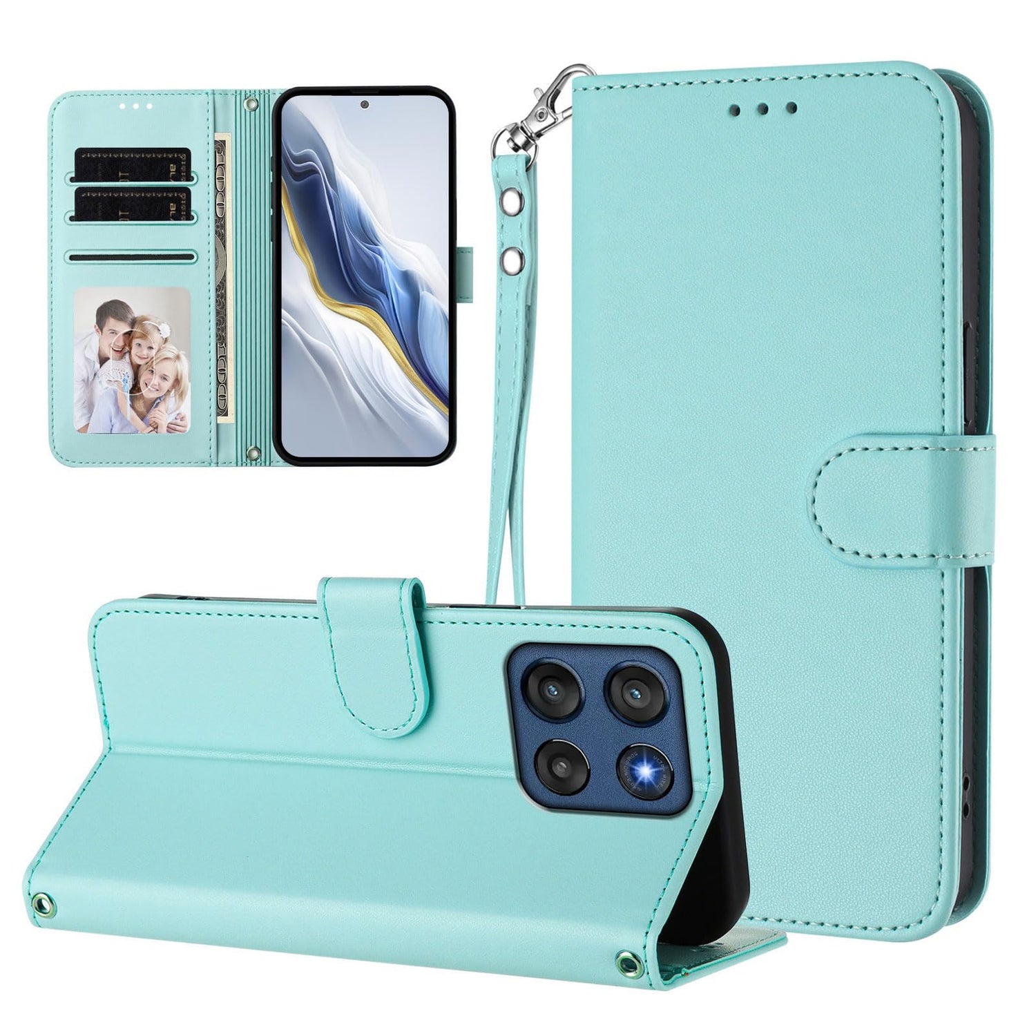 Wallet Case for Moto G Stylus 5G (2026/2025), with Card Holder | Cash Pocket | Wrist Stap | Wireless Charging | Kickstand | Magnetic Closure, Dark Purple