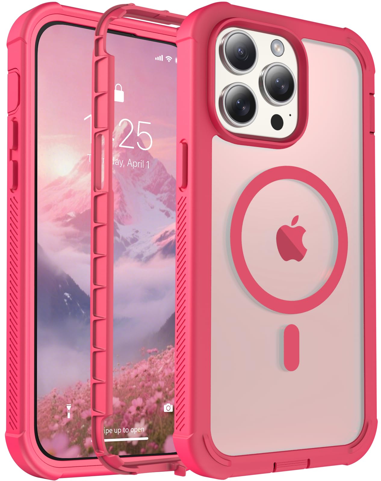 Magnetic for iPhone 17 Case, [Compatible with MagSafe][Military Grade Drop Protection][Heavy Duty Protection][Non-Slip][Shockproof] 2-Layer Durable Bumper Phone Case 6.3''-Black