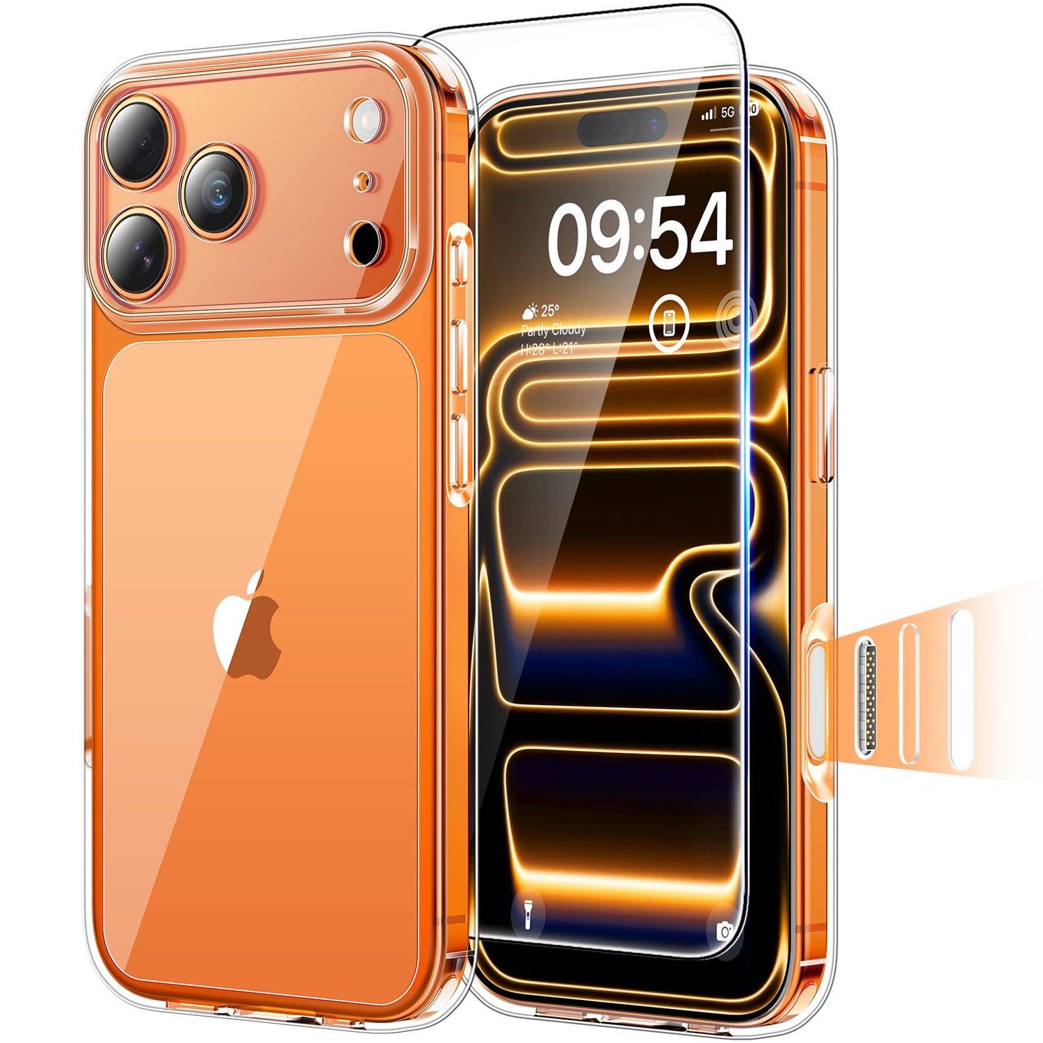 TAURI for iPhone 17 Case, Anti-Yellowing with Screen Protector, Military-Grade Protection Shockproof Slim Phone Case for iPhone 17, Clear