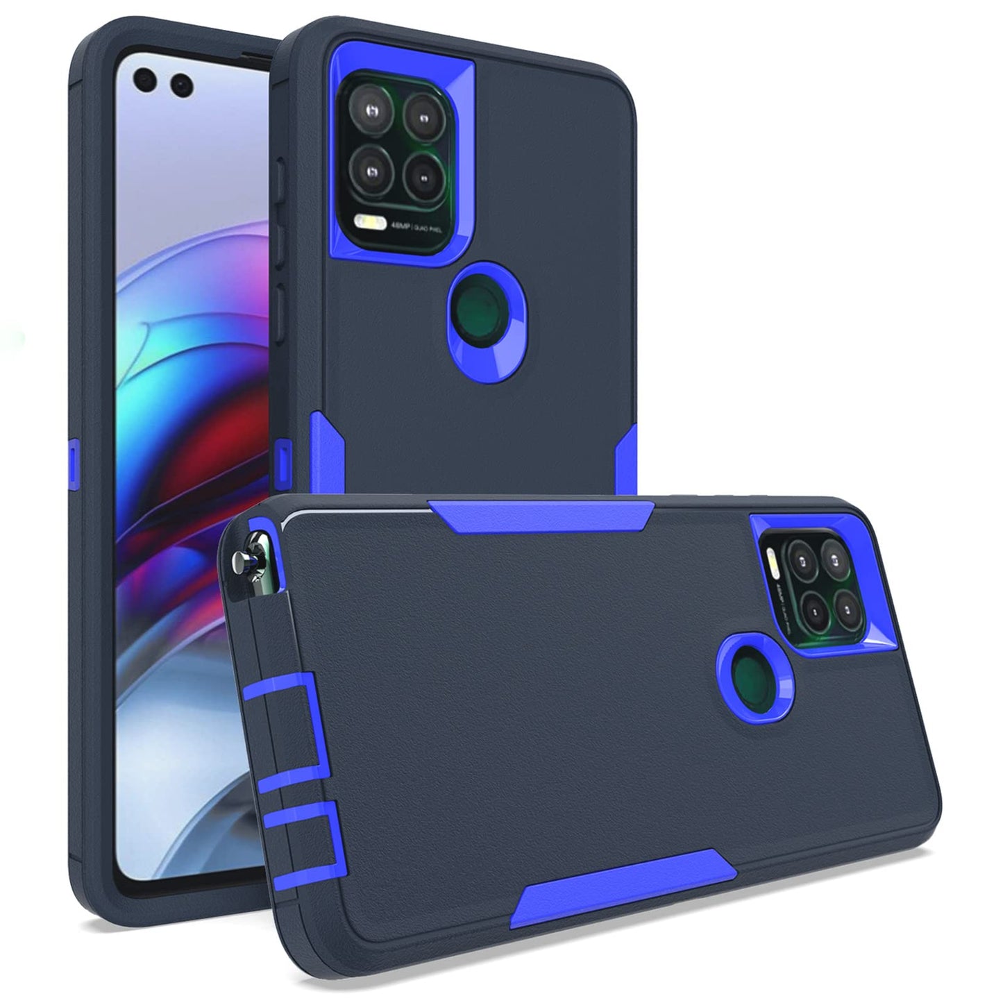 for Moto G Stylus 5G Case, [Military Grade] Shockproof Hybrid Rugged Bumper Protective Cover (Black/Orange)