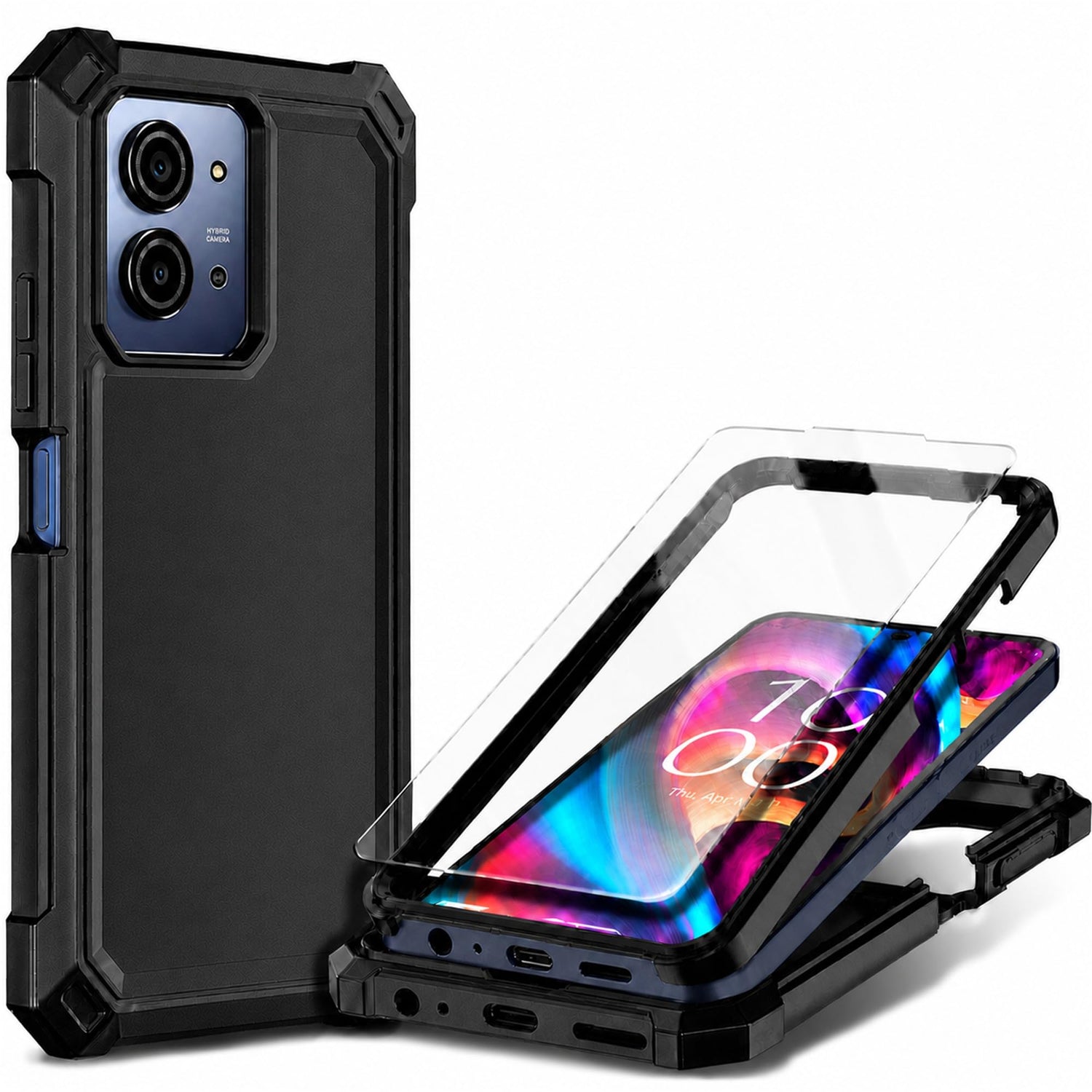 for TCL NXTPAPER 70 Pro Case, Shockproof Cover, Glitter Aqua/Purple