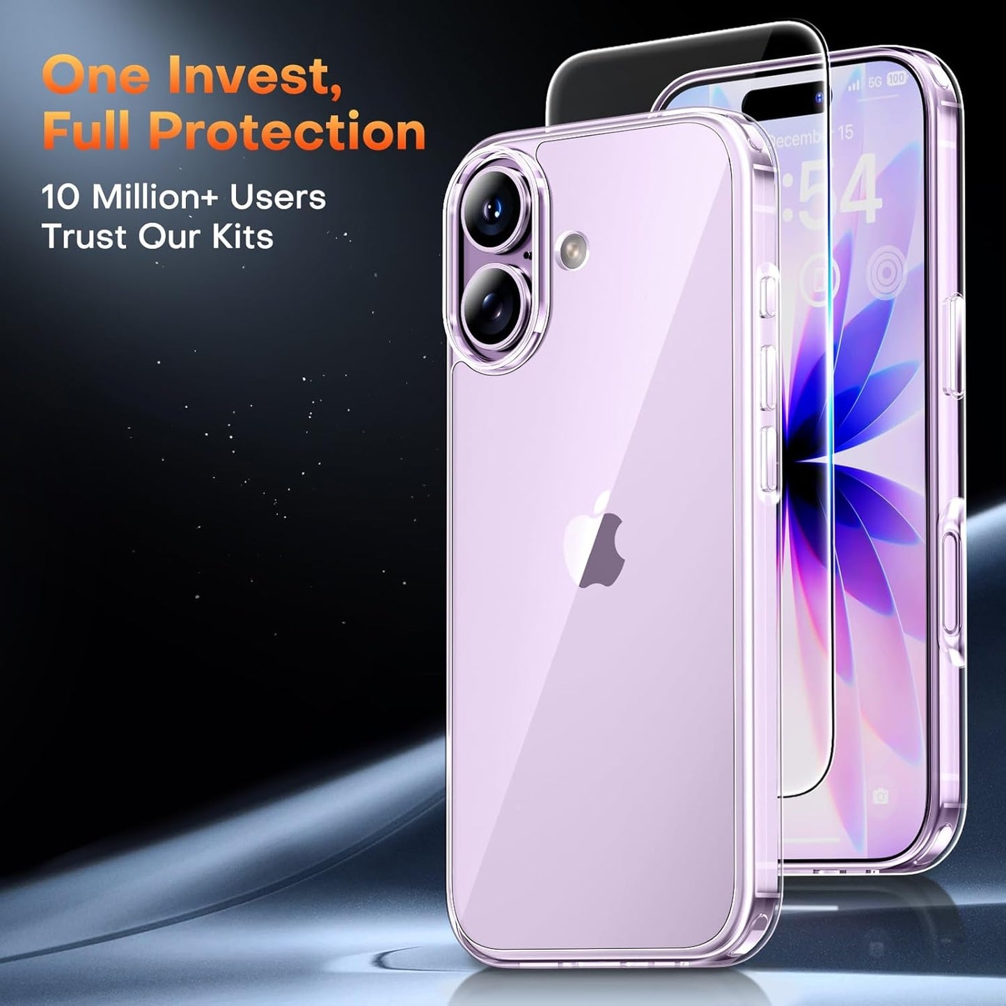 TAURI for iPhone 17 Case, Anti-Yellowing with Screen Protector, Military-Grade Protection Shockproof Slim Phone Case for iPhone 17, Clear
