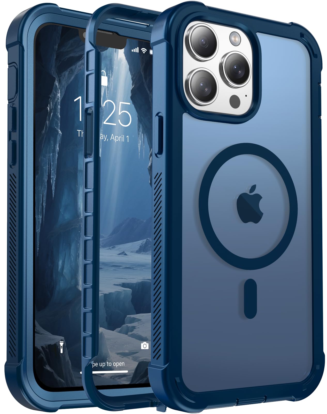 Magnetic for iPhone 17 Case, [Compatible with MagSafe][Military Grade Drop Protection][Heavy Duty Protection][Non-Slip][Shockproof] 2-Layer Durable Bumper Phone Case 6.3''-Black