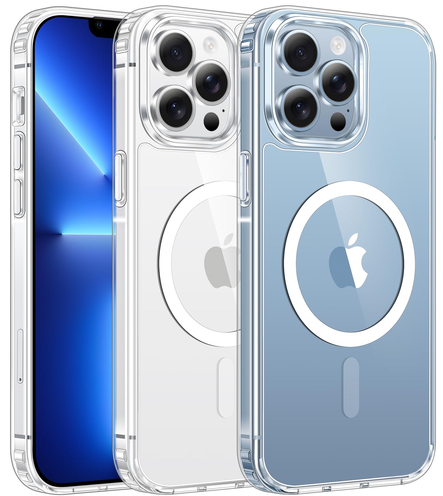FNTCASE for iPhone 17 Case Clear: Magnetic Phone Cases with Screen Protector Drop Proof Compatible with Magsafe Slim Anti Yellowing Rugged Shockproof Protective Transparent Cell Cover (A-Clear)