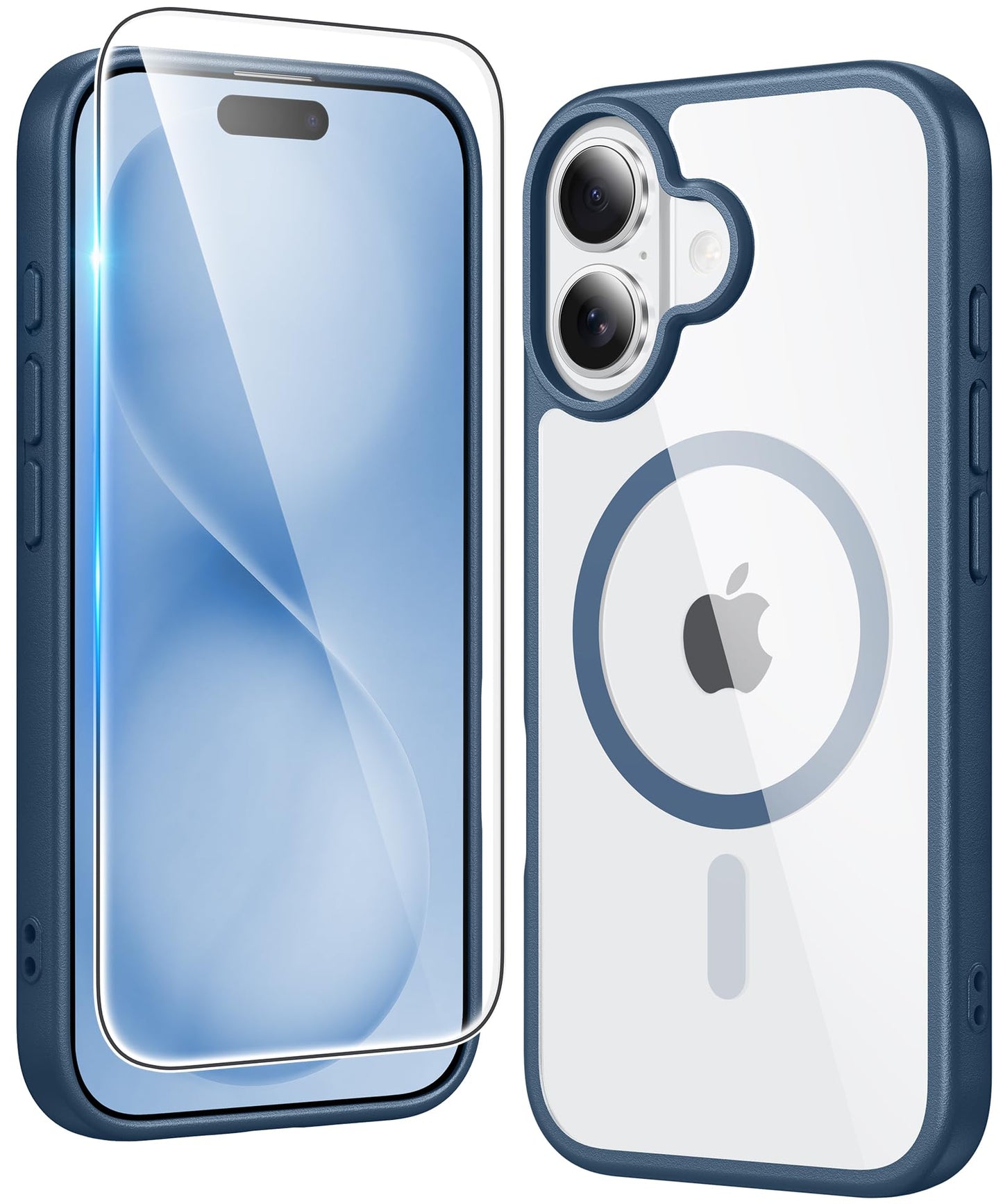 FNTCASE for iPhone 17 Case Clear: Magnetic Phone Cases with Screen Protector Drop Proof Compatible with Magsafe Slim Anti Yellowing Rugged Shockproof Protective Transparent Cell Cover (A-Clear)