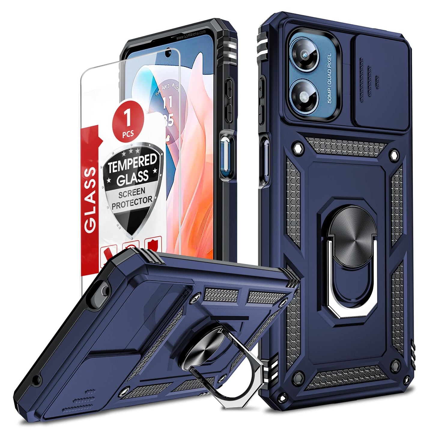 LeYi for Motorola Moto G Stylus 2025-Case: 【𝐍𝐨𝐭 𝐅𝐢𝐭 𝐌𝐨𝐭𝐨 𝐆 𝟐𝟎𝟐𝟓】Moto G Stylus 2026 Case 5G, Slide Camera Cover Screen Protector, Tough Armor Android Unlocked Phone Magnetic Stand, Black
