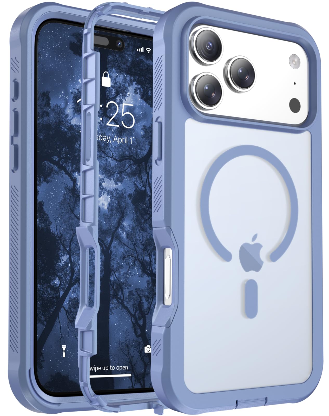 Magnetic for iPhone 17 Case, [Compatible with MagSafe][Military Grade Drop Protection][Heavy Duty Protection][Non-Slip][Shockproof] 2-Layer Durable Bumper Phone Case 6.3''-Black