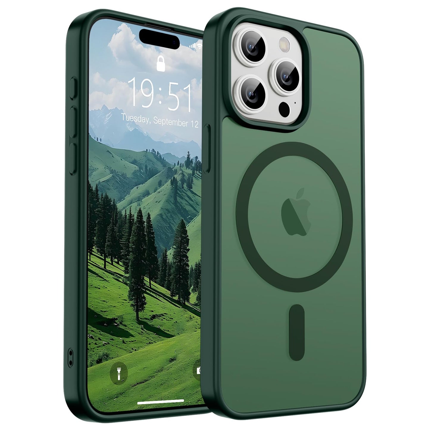 SUPFINE Magnetic for iPhone 17 Case (Compatible with MagSafe)(Military Grade Drop Protection) Translucent Matte Shockproof with Anti-Fingerprint Phone Cover,Black